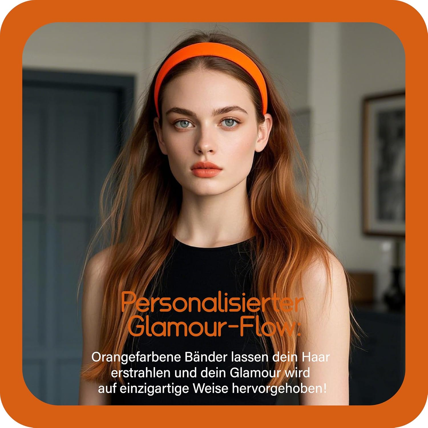 Esshogo Hair Band Orange Headband, Fashion Hair Accessories for Women Girls, Wide Headband, Orange Headband, Wide Hair Band, Wide Headband, Headbands Hair Band image number 6