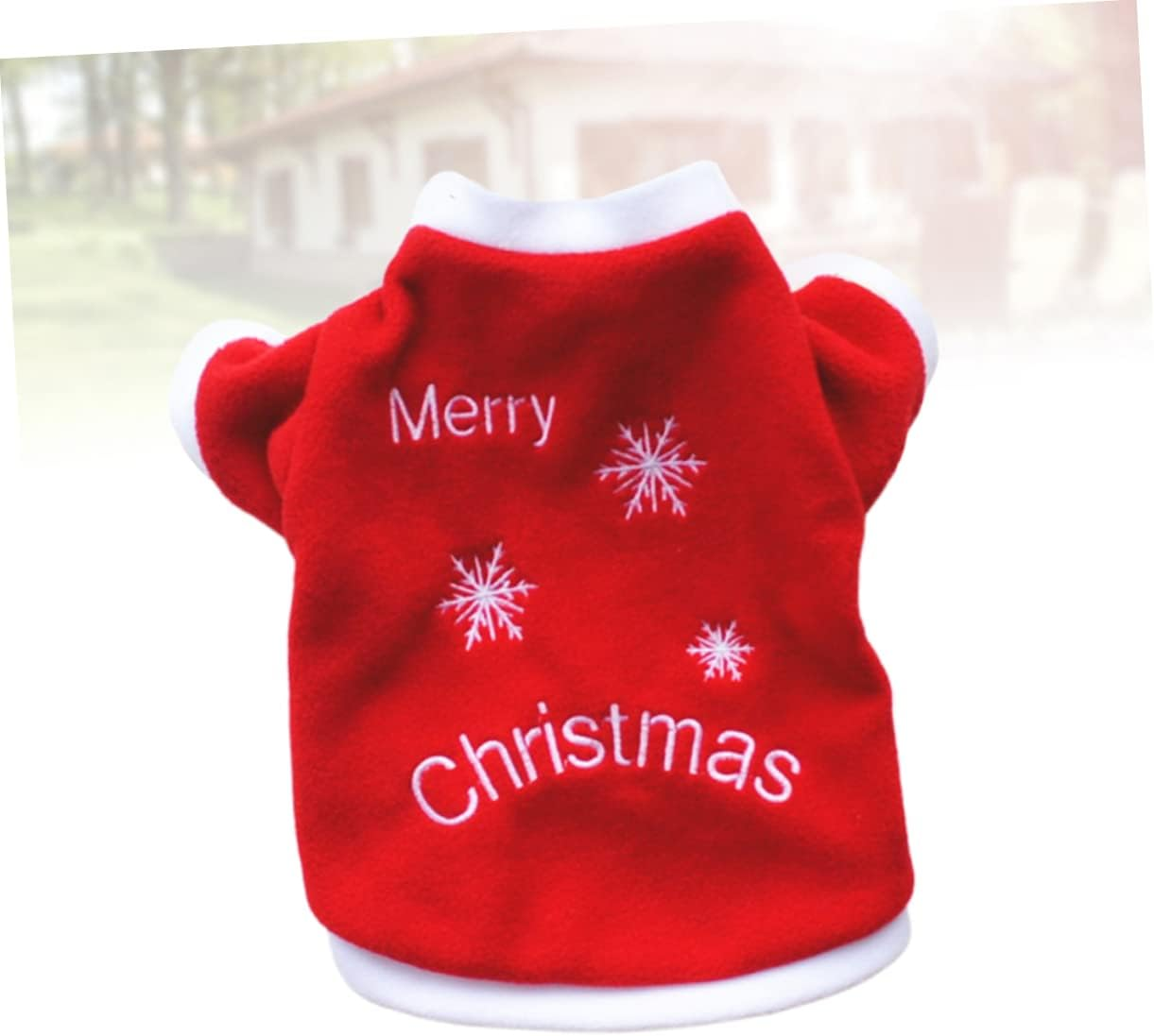NOLITOY Christmas Dog Clothes Snowflake Winter Coat Warm Fleece Outfit for Pet image number 1