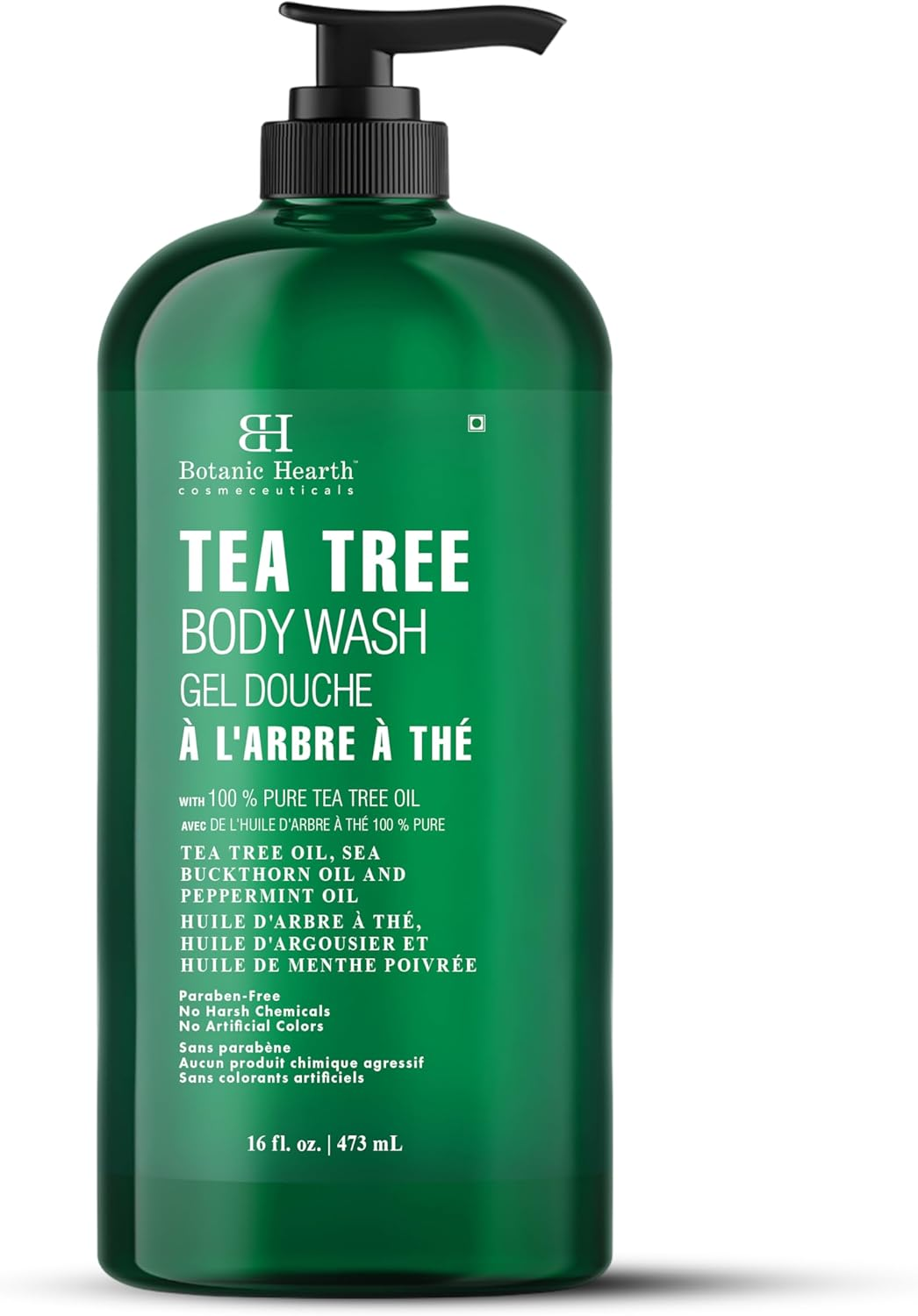Botanic Hearth Tea Tree Body Wash Helps Nail Conditions Athletes Foot Ringworms Jock Itch & Body Odor Soothes Itching & Promotes Healthy Skin and Feet Naturally Scented 16Fl Oz