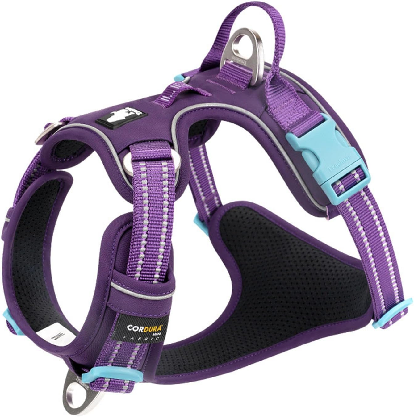 No Pull Dog Harness, No Choke Front Clip Reflective Dog Vest with Soft Padded Vertical Handle, 3 Leash Attachments for Small Medium Large Dogs,M-Xsmall