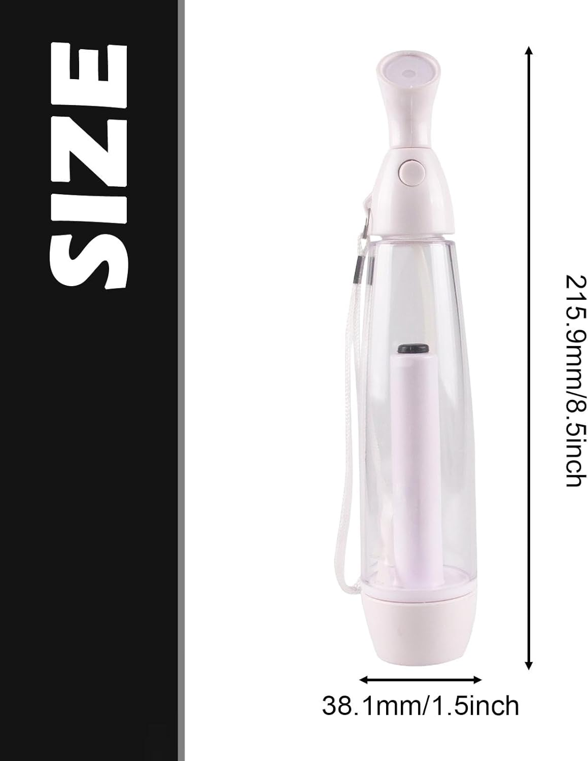 Oshhni Summer Mister Spray Bottle Personal Cooling Device Compact Portable with Carrying Loop Pump Mister Misting Sprayer for Travel, White image number 1