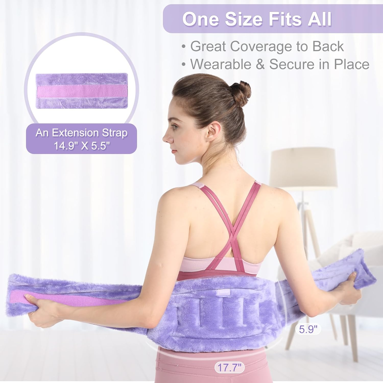 Suzzipad Microwave Heating Pad for Back Discomfort, Microwavable Heat Pads for Lumbar, Waist, Stomach, Neck Shoulder, Wrap with Moist Therapy, Warm & Cold Compress image number 2