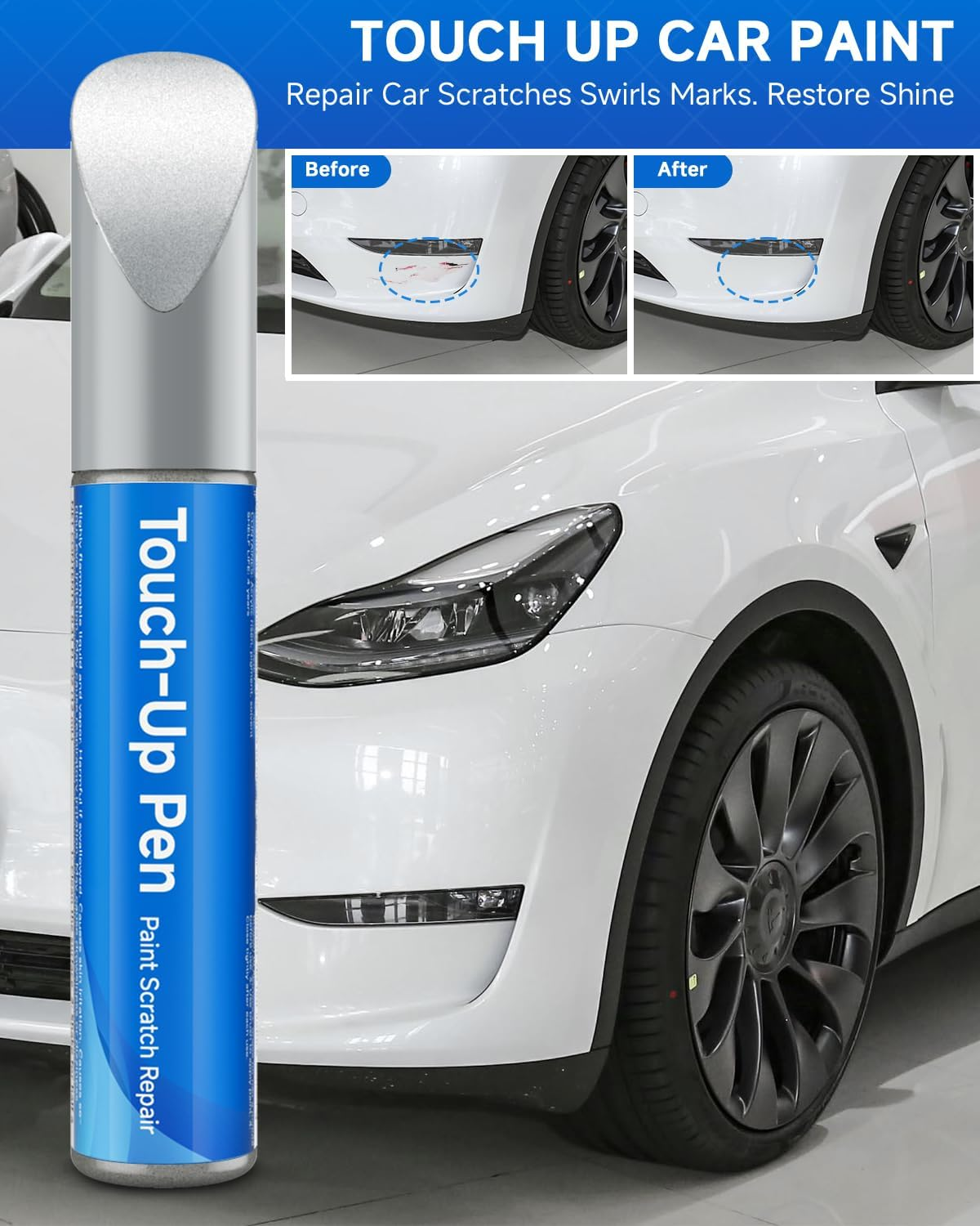 Stealth Grey (PN01) Touch up Paint for Tesla for Model 3/Y/S/X - OEM Original Touch up Paint Pen for Tesla Scratches Repair (Stealth Grey(Pn01)) - Stealth Grey image number 4