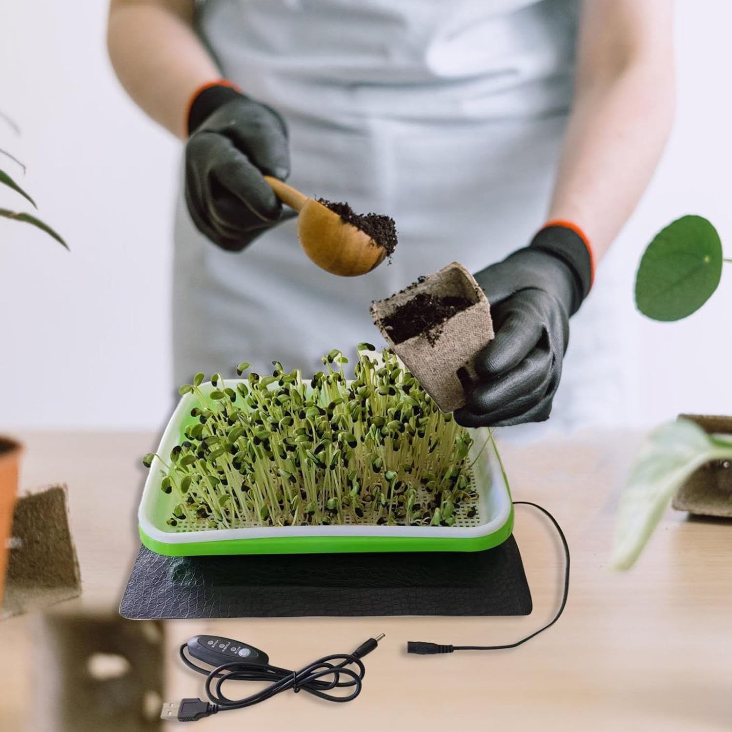 Seedling Heat Mat, Consistent Temperature Control, 3 Gear Temperature Adjustment Hydroponic Heating Pad for Indoor Gardening, Root Warming (1522)