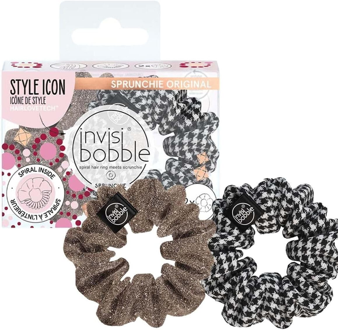 Invisibobble Hair Scrunchies Set Retro Dreamin Scrunchie Pastel I 3 X Hair Bobbles Pink and Colourful for Girls and Women I Scrunchies Pink I Designed in the Heart of Munich