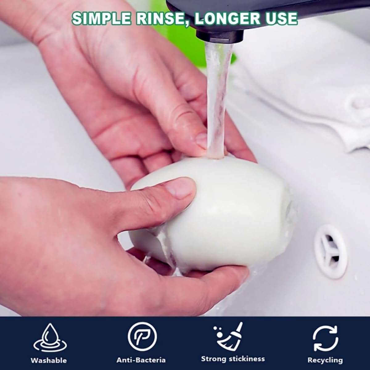 Bessy Shop Pack of 2 Reusable Lint Roller with Sticky Gel, Washable Pet Hair Remover for Clothes, Hair and Dust, Portable Lint Roller Sticker for Pet Hair, Household & Cleaning image number 2