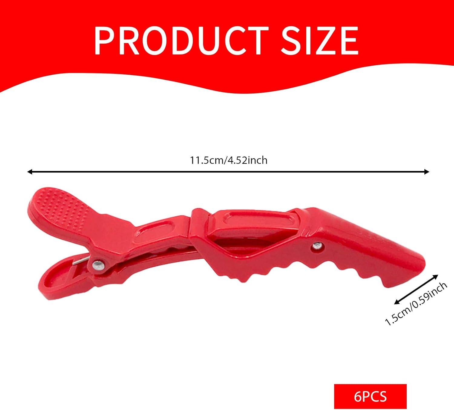 6 Hair Clips Hairdresser, Hair Clips for Styling and Cutting, No-Trace Section Clips Hairdresser with Silicone Band, Hair Clips for Styling and Cutting, Professional Salon Hair Clip Hairdresser image number 4