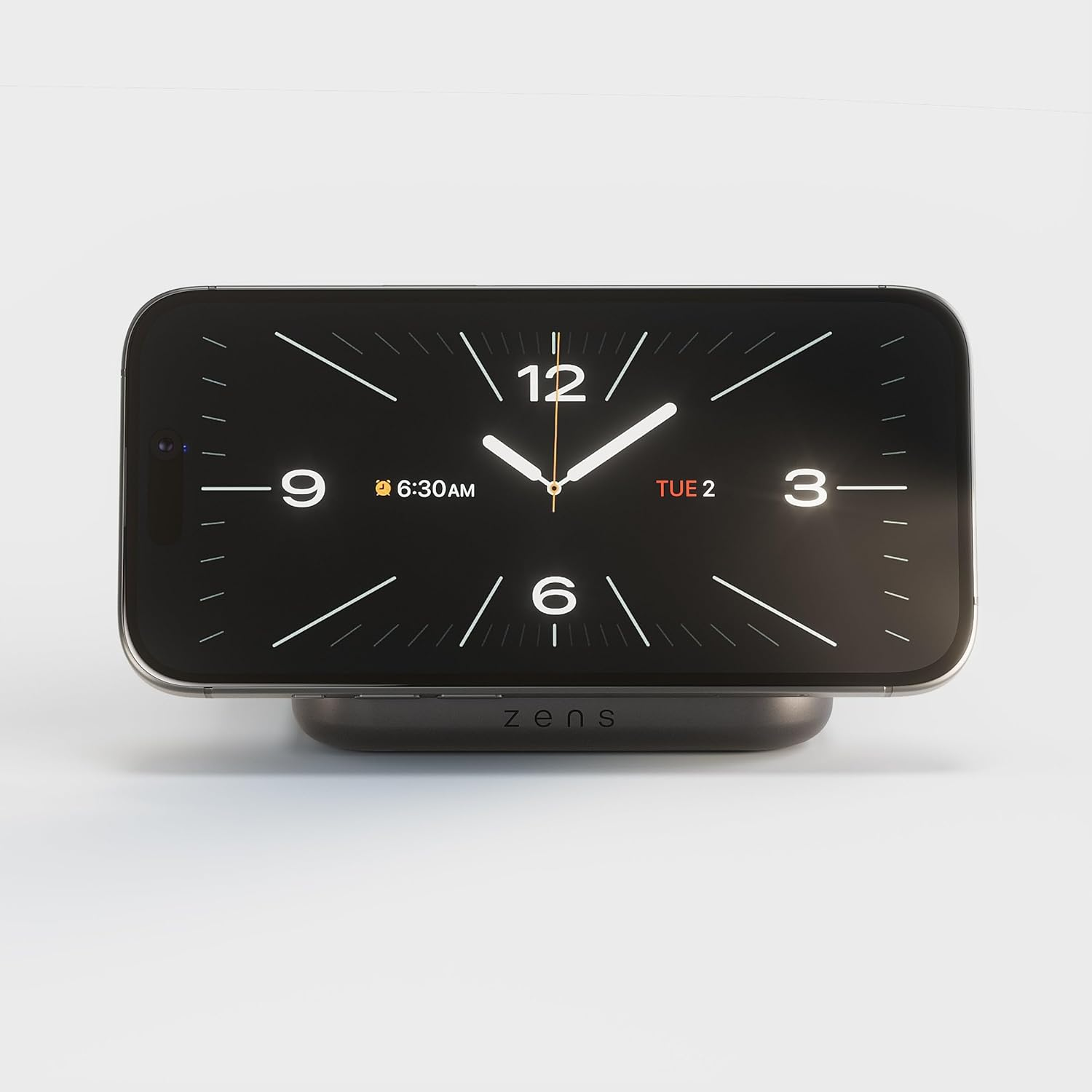 Zens Magnetic Nightstand Wireless Charger (2026), Magsafe & Qi2 15W Wireless Charger for Iphone/Airpods, Includes 20W Power Adapter (EU/UK/US) & 1.5M Integrated Cable, Black image number 3