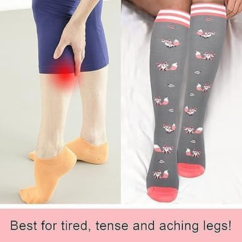 3 Pairs Compression Socks for Women, Travel & Flight Support, Nursing, Pregnancy, 20-30Mmhg, Running, Men, Compatible with Long Flights - Fengea - Animal image number 2