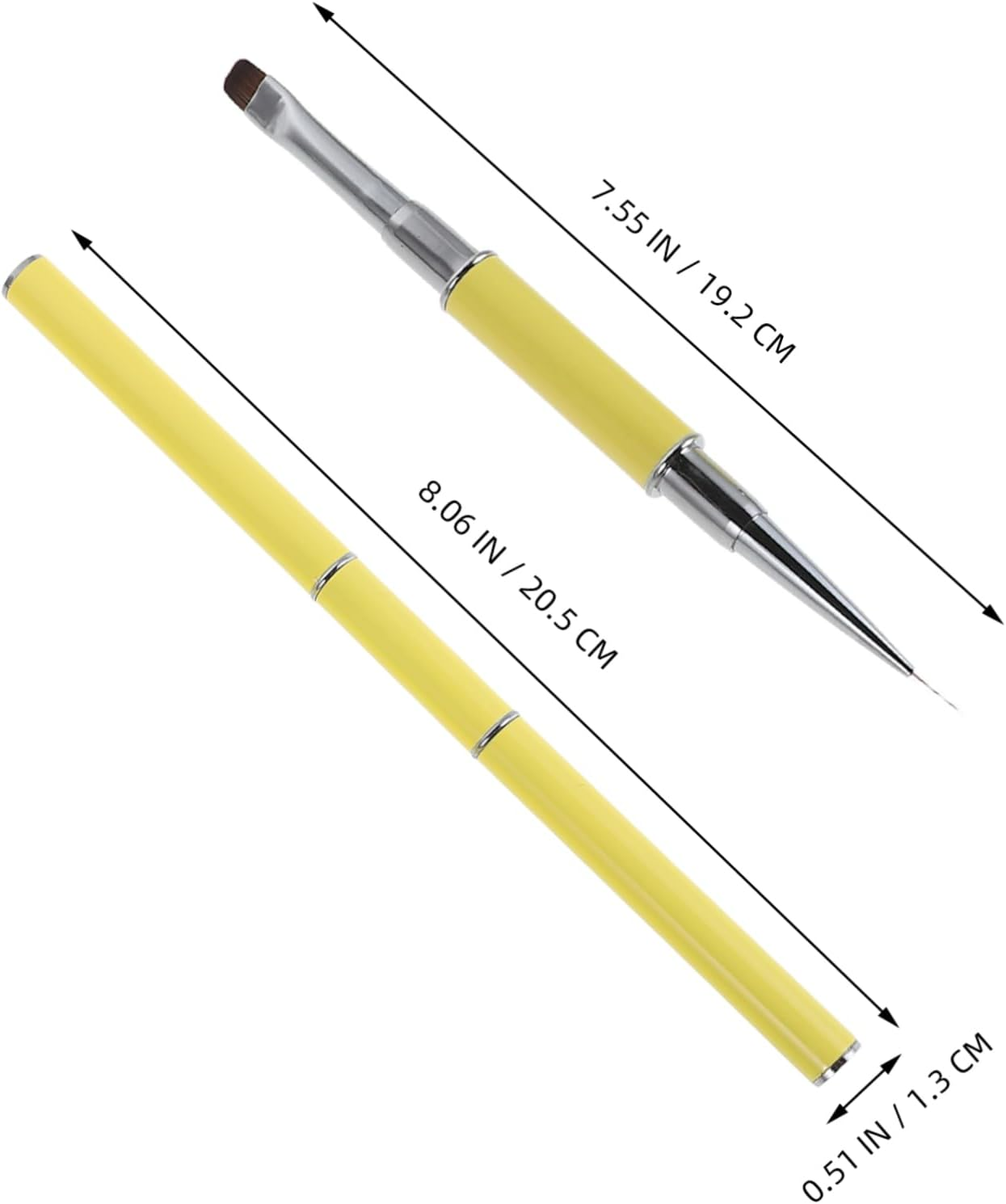 DONFAMDS 3Pcs Dual Ended Nail Art Brushes Precision Liner and Detail Pens for Manicure Salon DIY Nail Art Soft Resilient Bristles Easy to Clean - Yellow image number 4