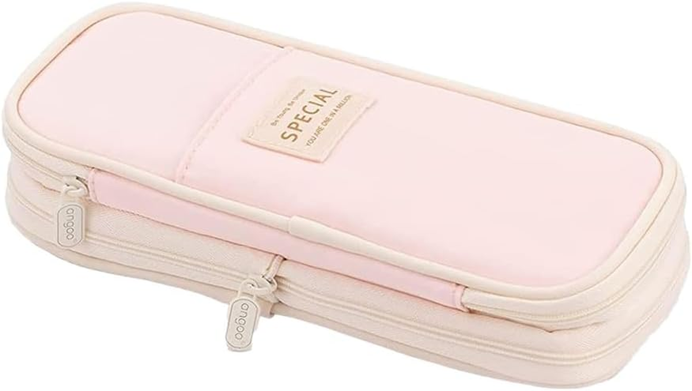 Zipper Pencil Case Pen Bag Organizer School Office Cosmetic Stationery Storage- Spacious 22X11X6.5Cm Multi-Compartment Stationery Organizer