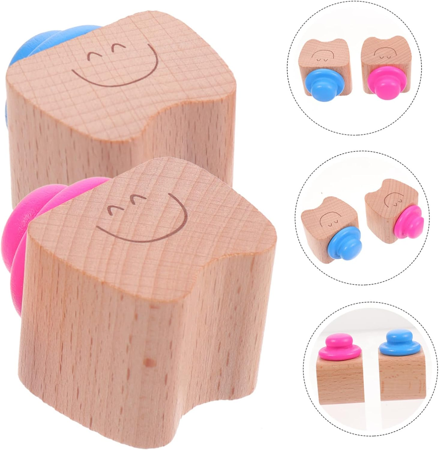 Baby Teeth Wooden Keepsake Box for Boys and Girls Infant Tooth Storage Organizer 2Pcs Blue and Rose Pink Containers for Nursery or Travel image number 6