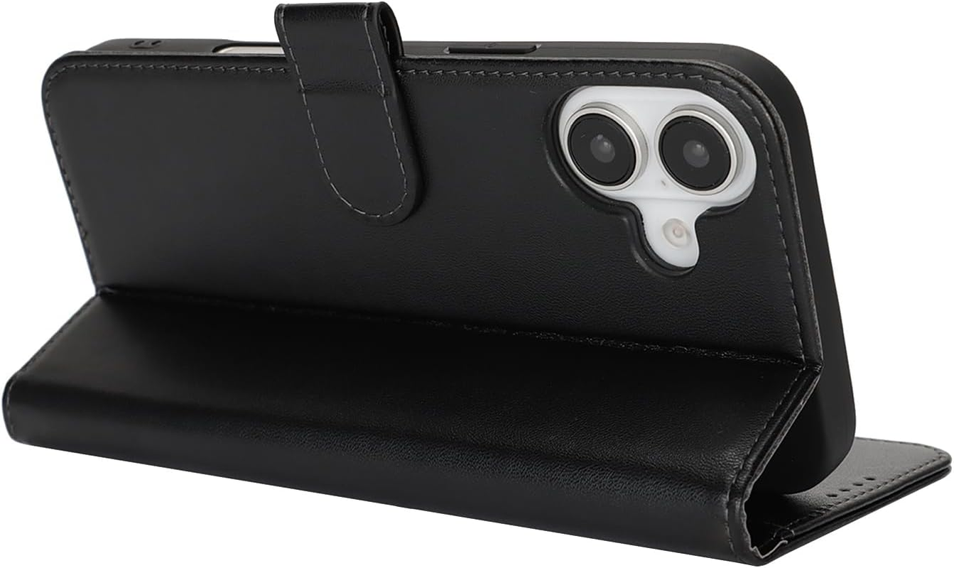 For Iphone 16 plus Case Phone Leather Wallet with Card Holders Slots Magnetic Flip Cover Purse Sunyoo Case Etui Portefeuille Pour Femmes Homme Coque Porte Feuille Carte for Iphone 16Plus Black image number 4