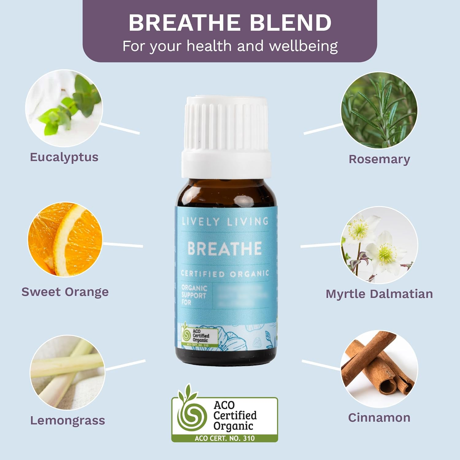 Lively Living Wellness Collection Essential Oils Trio - Energy, Citrus Blend, Australian Certified Organic Oil Set for Diffuser, Humidifier, Vaporizer image number 1