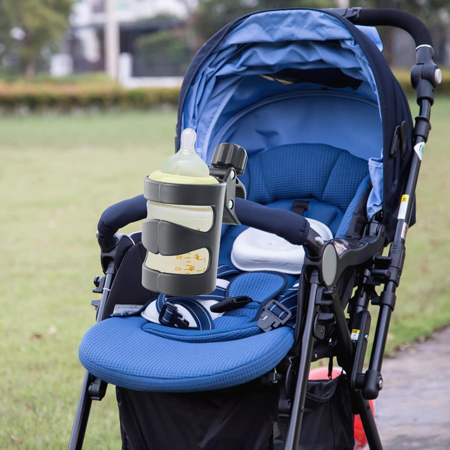 360&deg; Rotating Universal Cup Holder for Strollers &ndash; Adjustable Stroller Drink Organizer for Bikes, Wheelchairs & More | Durable, PP Material | Secure Fit for Coffee, Milk Bottles & Water Bottles image number 5
