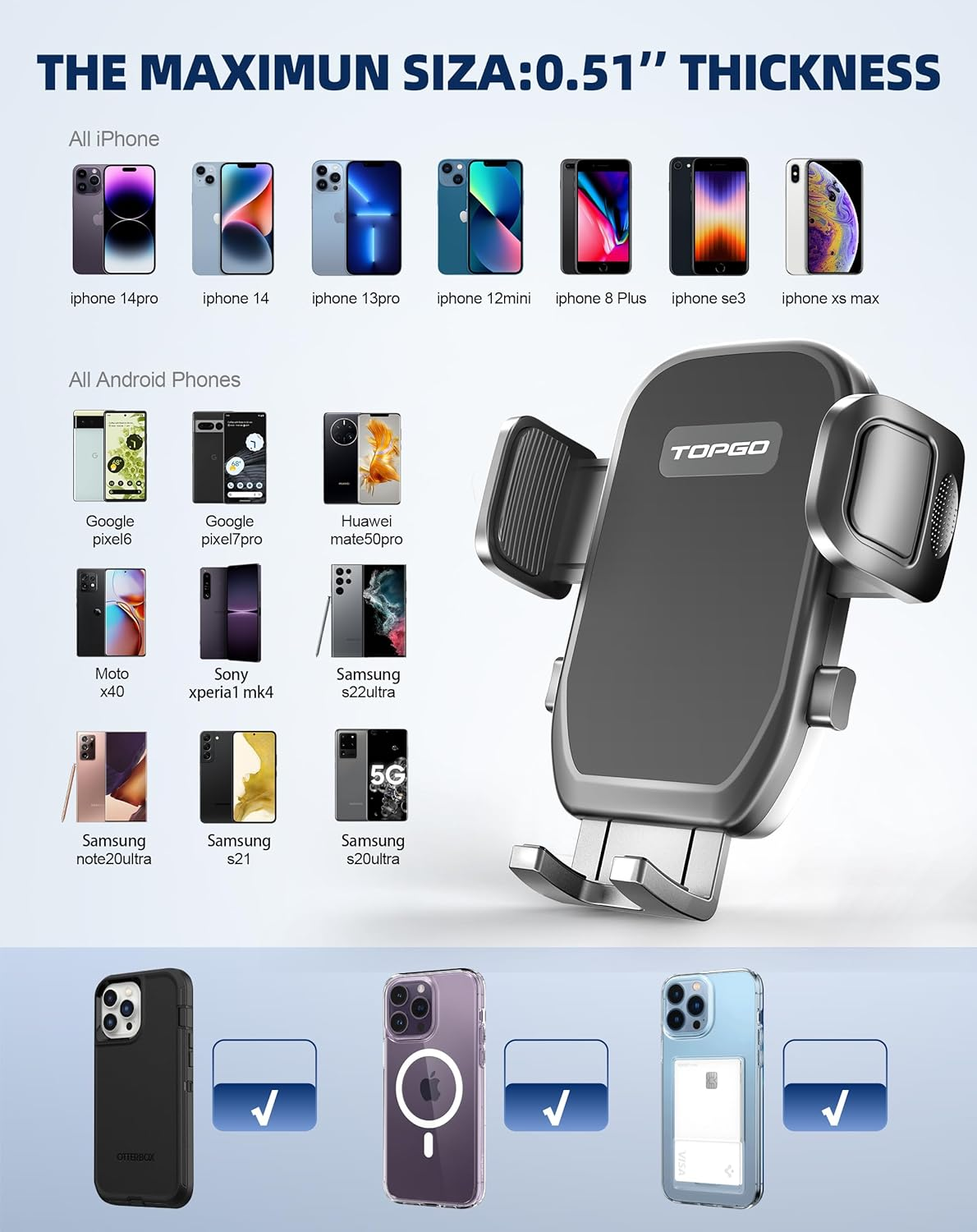 [Upgraded] Car Cup Holder Phone Mount Adjustable Automobile Cup Holder Smart Phone Cradle Car Mount for Iphone XR/XS Max/X/8/7 Plus/6S/Samsung Galaxy S10+/Note 9/S8 Plus/S7 Edge(Black) image number 3