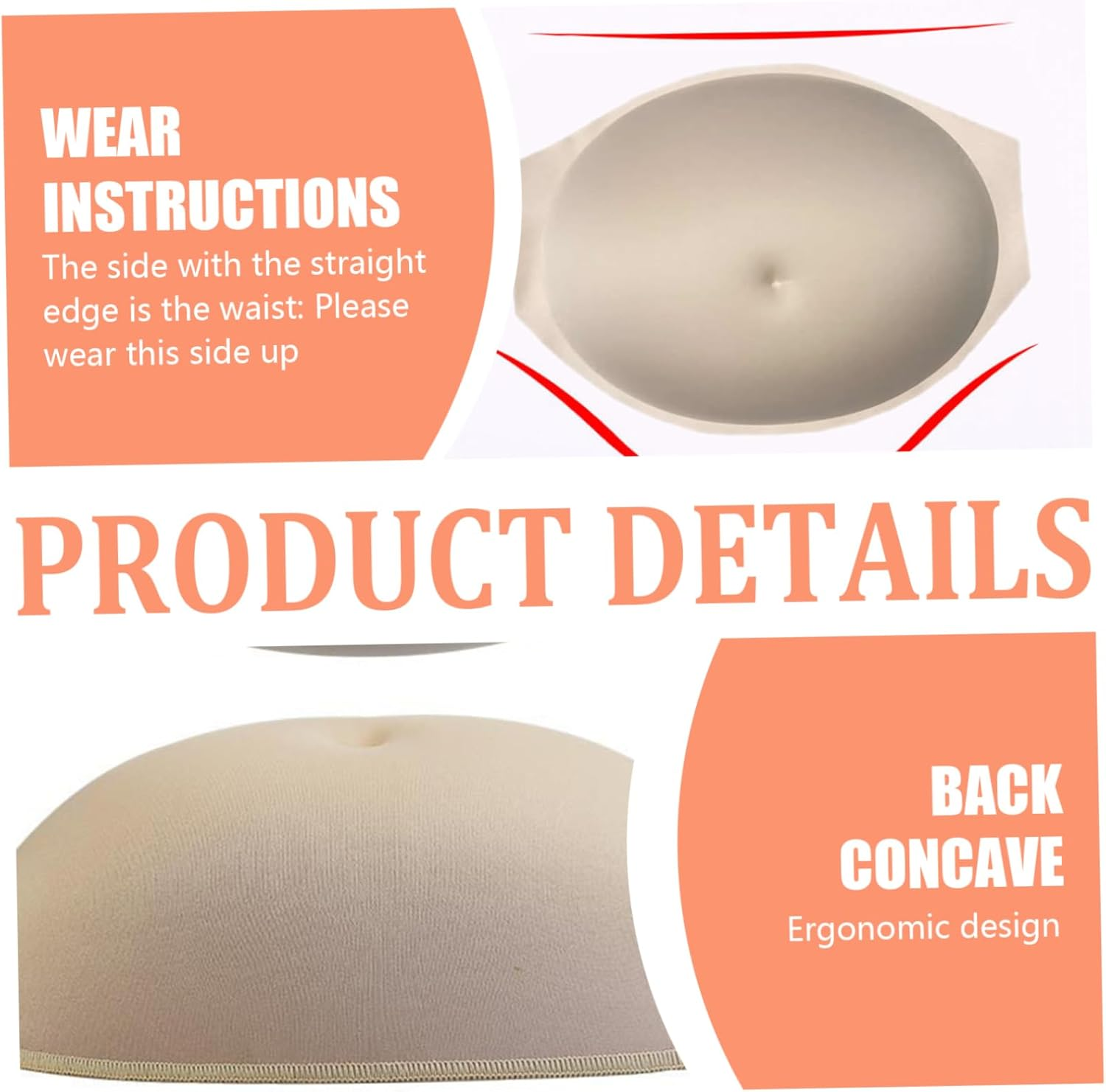 Pregnant Belly Lifelike Sponge Pregnancy Belly Comfortable Artificial Lightweight Maternity Photoshoot Props for Cosplay, Stage Performances - Style2 image number 2