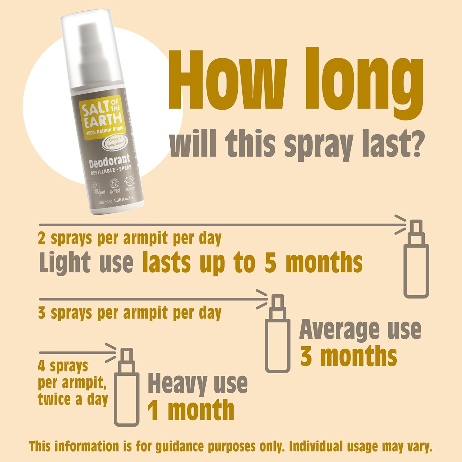 Salt of the Earth Amber and Sandalwood Natural Deodorant Spray (100Ml) image number 5