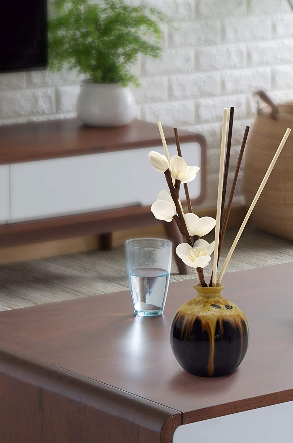 Pack of 100 Diffuser Sticks Replacement Rattan Refill Sticks Home Fragrance Accessories Diffuser Oil Refill Reed Diffuser Set Office Decoration (White+Black) image number 3