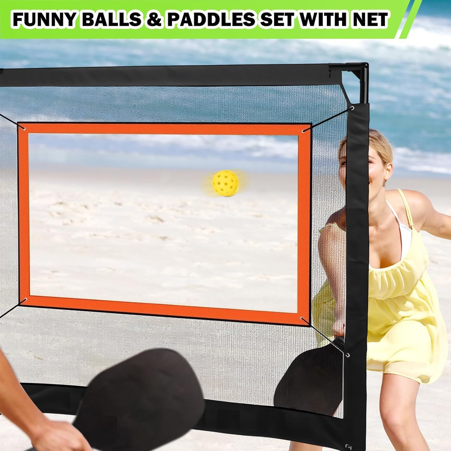 Quintin Badminton Pickleball Net Set,Paddle Game with Net with Net and Paddles with Carry Bag for Beginner image number 3