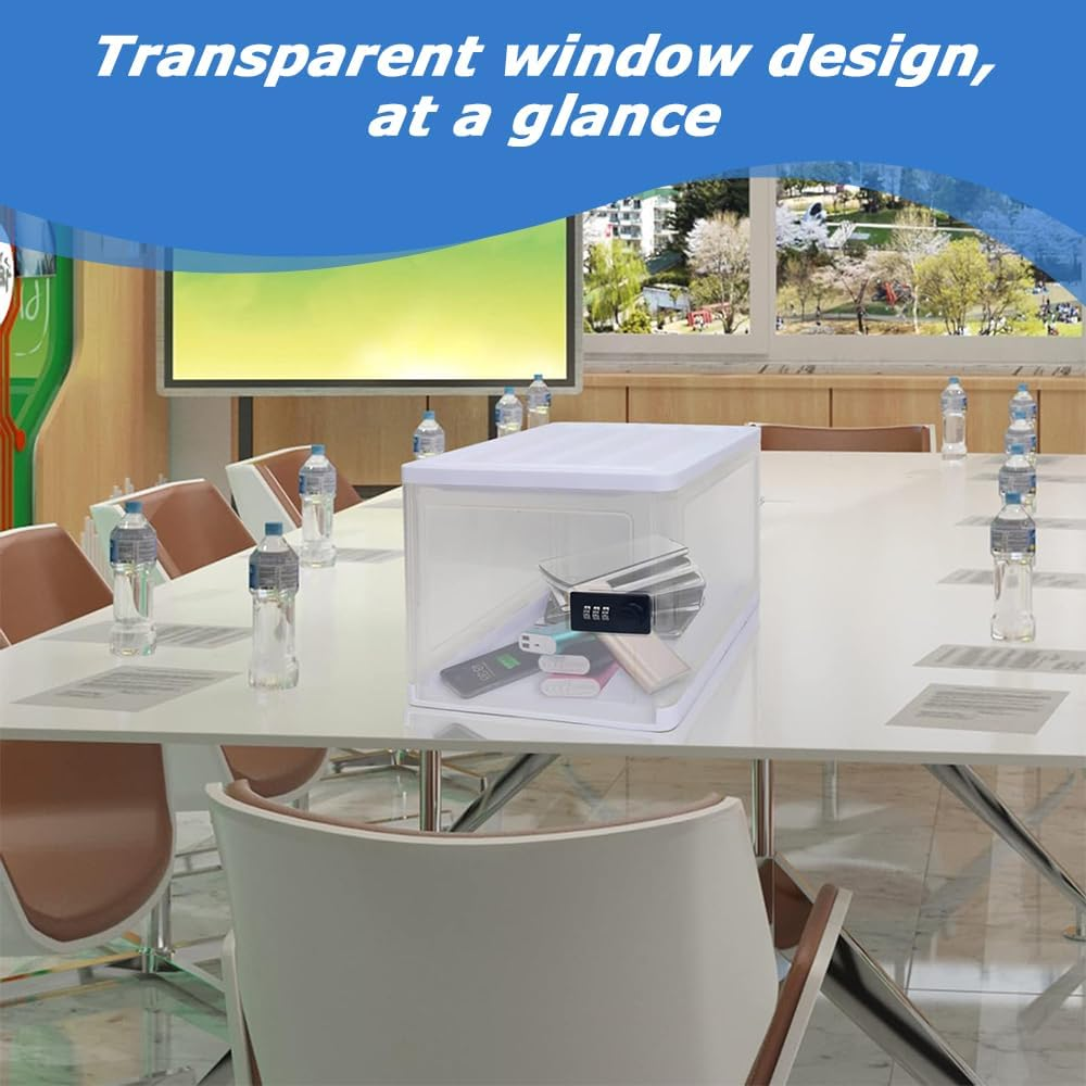 Clear Lockable Storage Box,Lockable Storage Bin,Food Storage Case,Food Safe Locking Box,Item Secure Storage,For Medicine,Snacks, Electronics image number 4