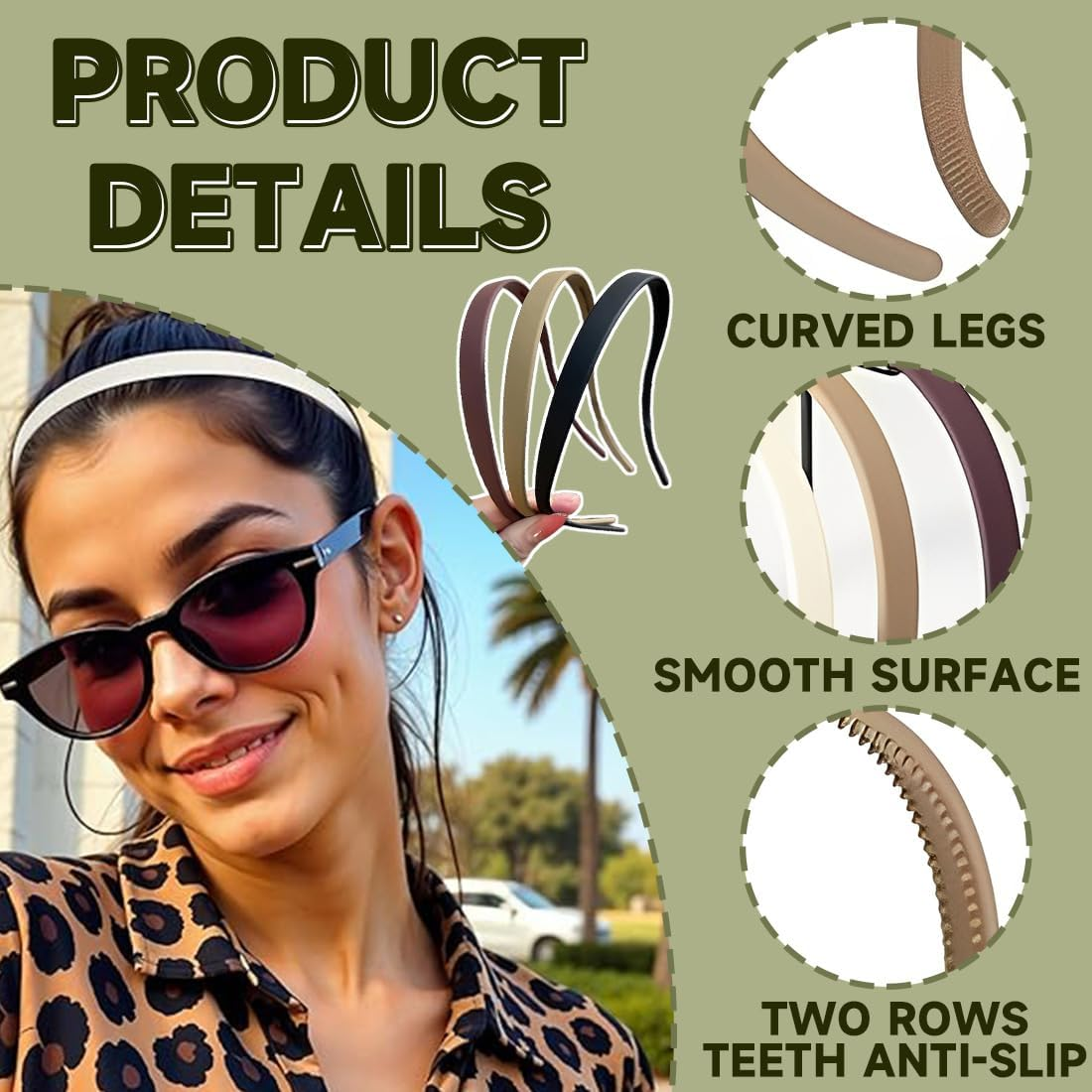 Pack of 6 Hair Comb Hair Band Plastic Headband Make up Headband for Sports Fitness Daily for Women and Girls, Hair Band Women, Plastic Headbands with Teeth Thin, Hair Bands Headbands image number 3