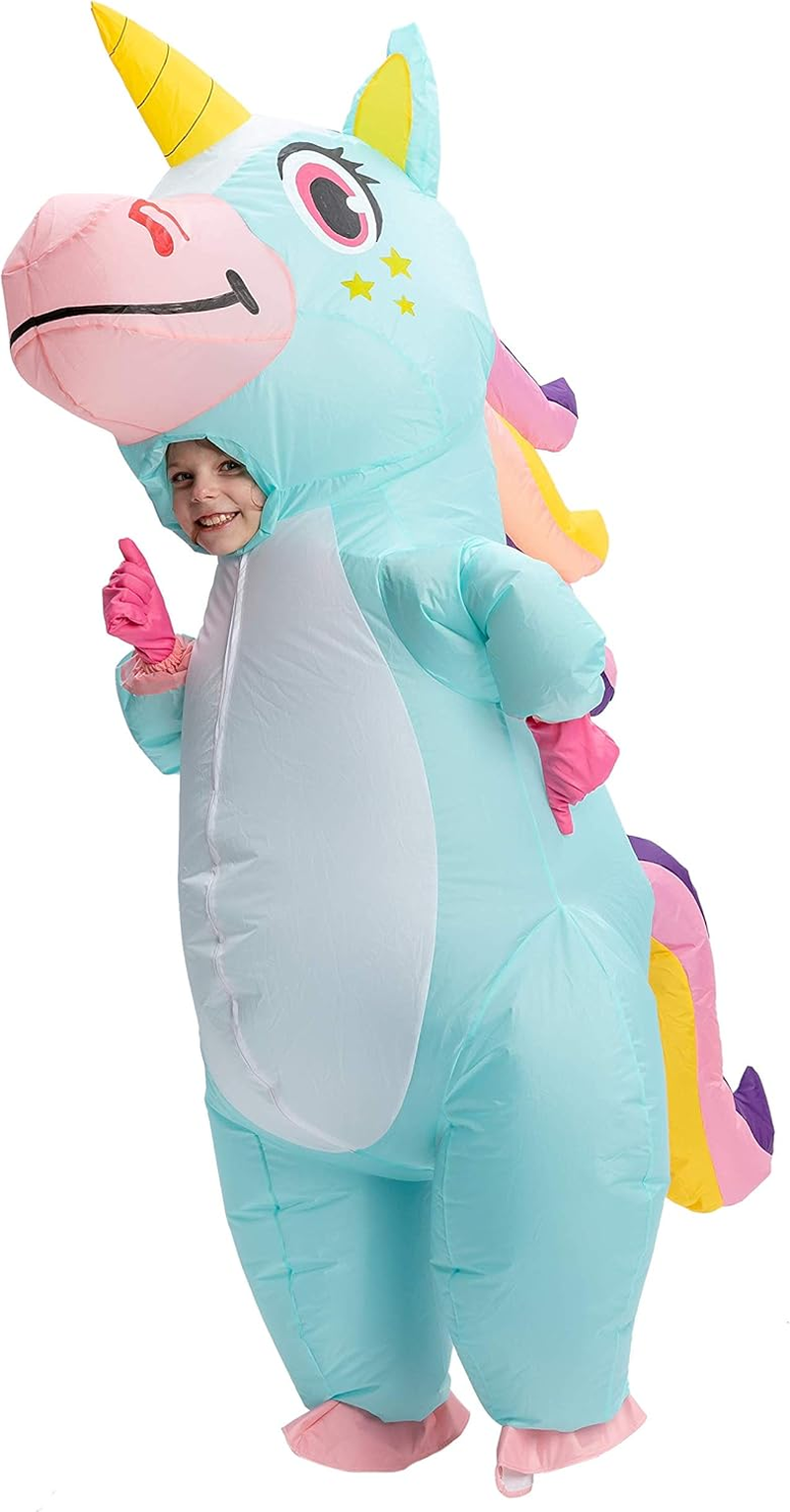 Spooktacular Creations Halloween Kids Inflatable Costume, Full Body Unicorn Blow up Costume, Unicorn Costumes for Parties image number 2