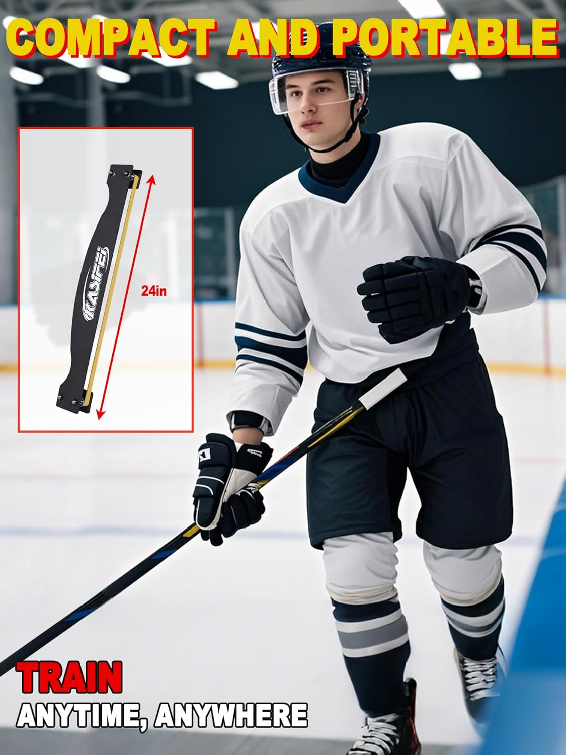 Kasifei Professional Hockey Training Passer, Heavy Duty Steel Puck Rebounder, Shooting and Passing Practice Aid image number 6