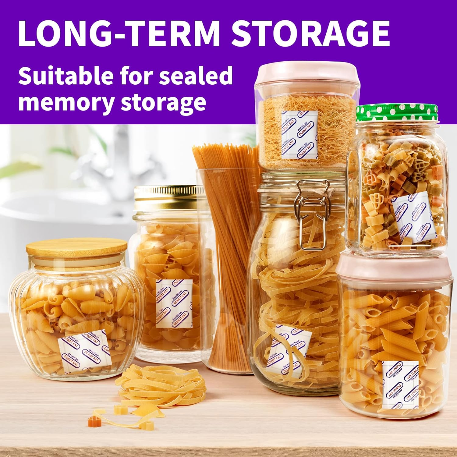 Individually Wrapped - Midukit Oxygen Absorbers for Food Storage 500Cc, 50 Packs, Food Grade Packs for Long Term Food Storage Survival, Mason Jars, Mylar Bags, Canning, Dehydrated, Preserved Foods image number 1