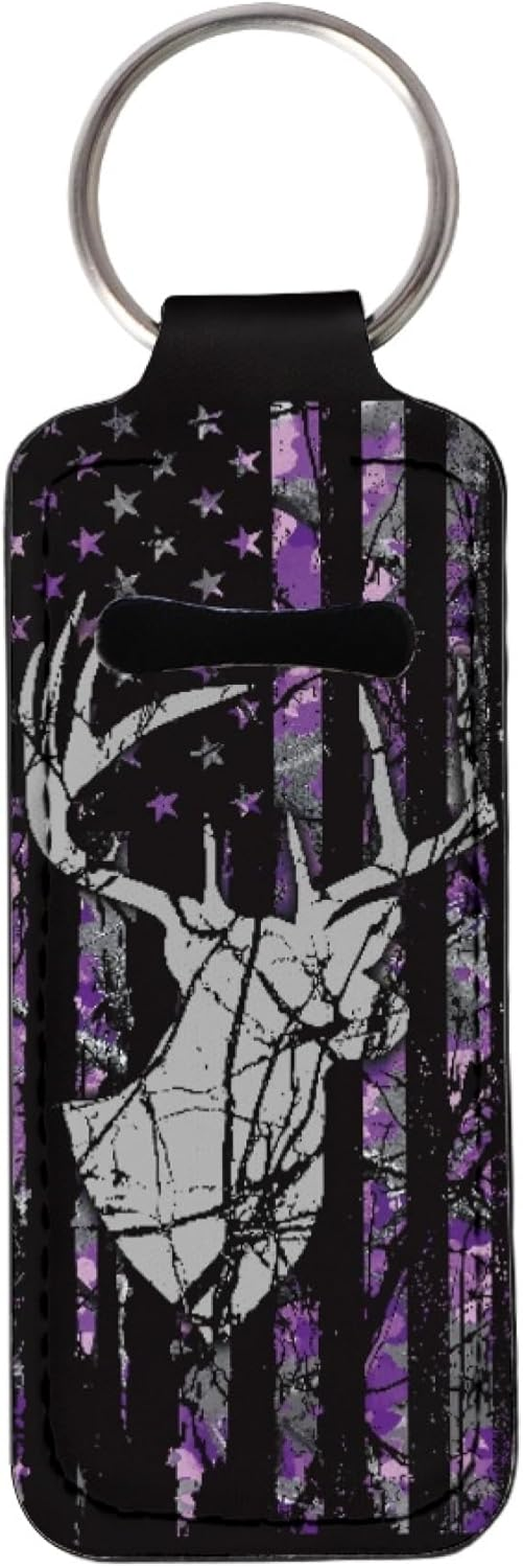 Gearider Fashion Women Lipstick Balm Holder with Metal Key Ring Lightweight Durable Fit for Travel - Boho Floral Hummingbird Design image number 5