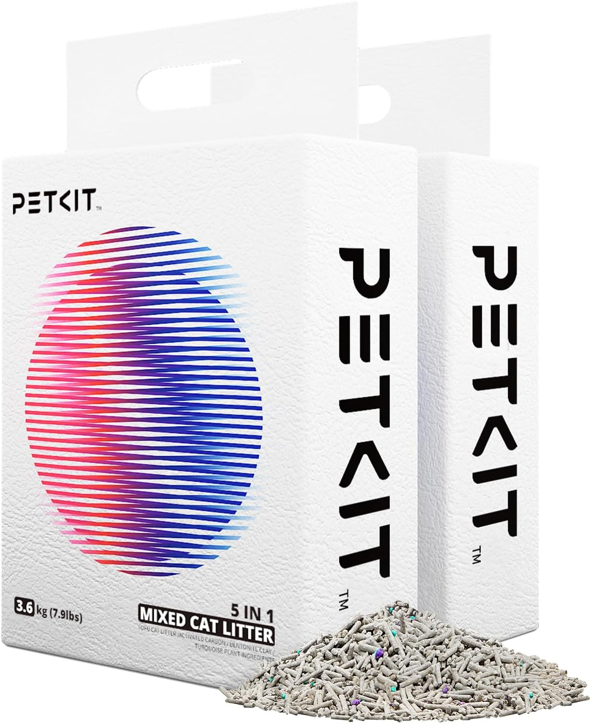 PETKIT Everclean 5 in 1 Mixed Cat Litter,Strong Clumping Cat Litters,Odor Control and Unscented Ultra Absorbent Water Flushable Bentonite Tofu Cat Litter,Dust-Free,8 Lbs/Bag image number 6