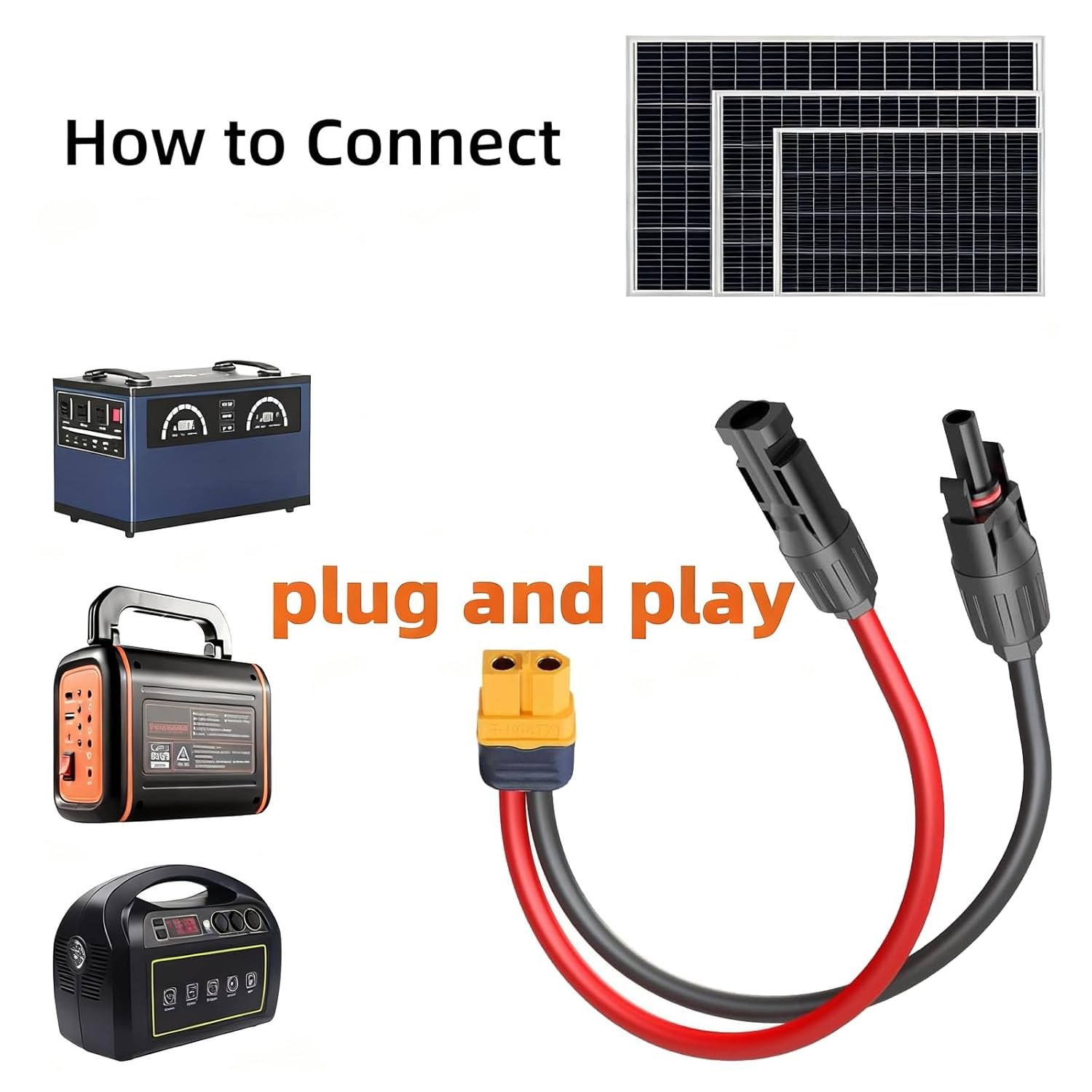 Solar Charging Cable with XT60 Connector image number 2