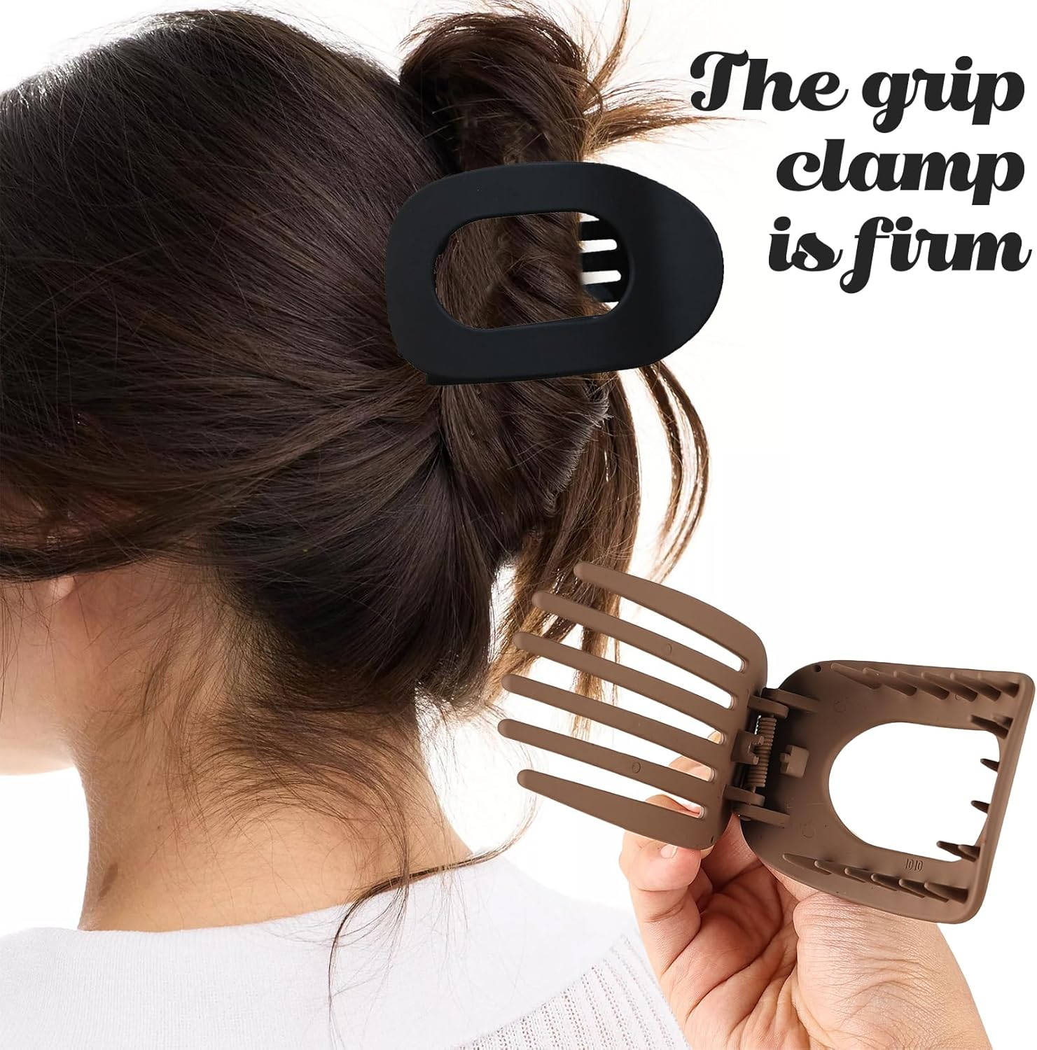 Ladies Hair Claws (Cream Matt, Apricot Matt, Matte Black, Burgundy Matt, Matte Khaki, Dark Coffee) image number 6