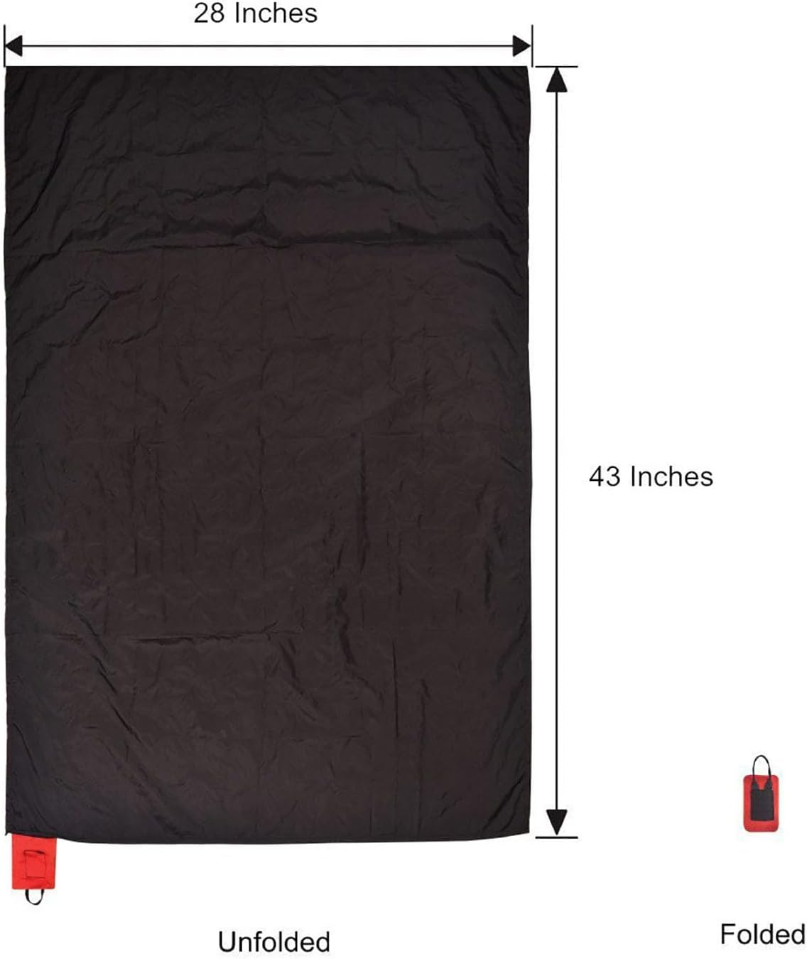 2Pcs Mini Pocket Picnic Blanket, 70&times;110Cm Lightweight Pocket Camping Tarp, Washable Quick Dry Compact Beach Mat for Outdoors Recreation, Durable Waterproof Sand Proof Camping Travel Mat (Red + Blue) image number 2