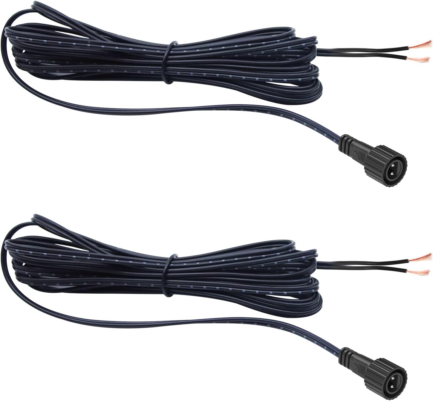 2 Pcs of Replacement 3 Meter LED Power Wire Lead for CZJUTAI LED Power Transformers - Waterproof Screw Type DC 2 Pin Connector, Illuminate Your Holidays! [LED4]