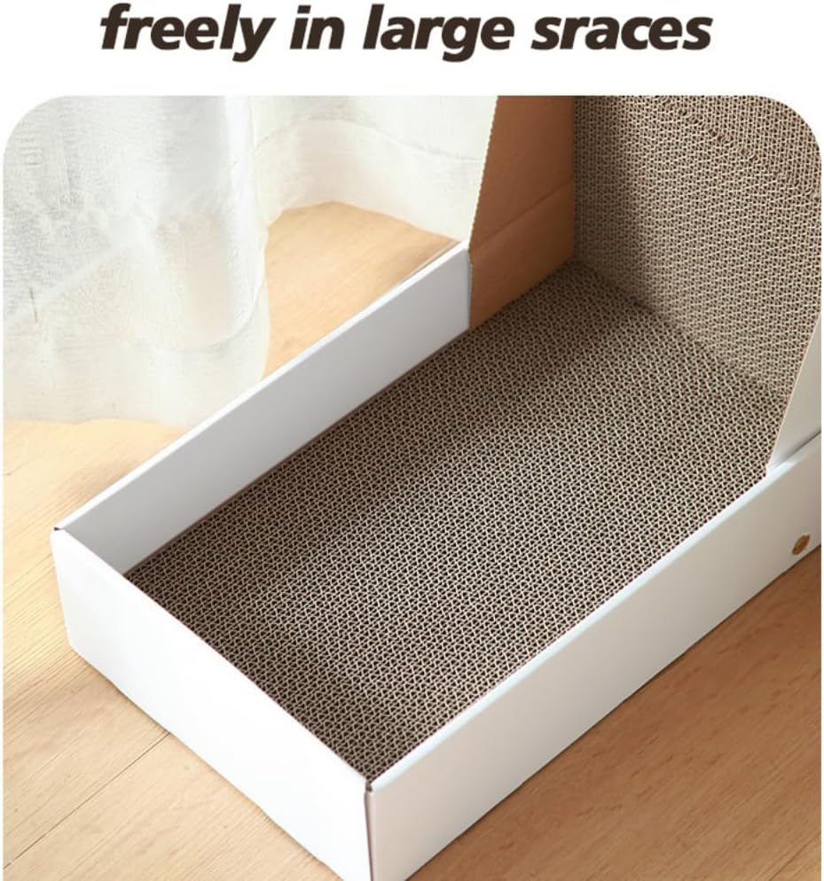 LOS ANDES Vertical Cat Scratcher, 60Cm/23.6Inch L Shape Scratching Pad for Indoor Cats, Scratching Board with Catnip, Durable Cardboard to Protect Furniture