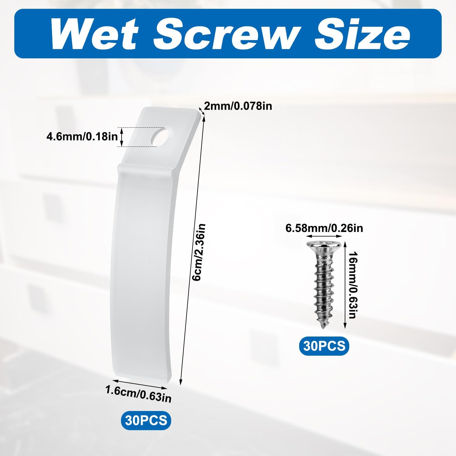 30Pcs Anti-Slip Drawer Stoppers, Non Slip Clear PVC Plastic Drawer Stops with Screws for Old Dresser Furniture Cabinet Bottom Repair Fixing Tool Replacement