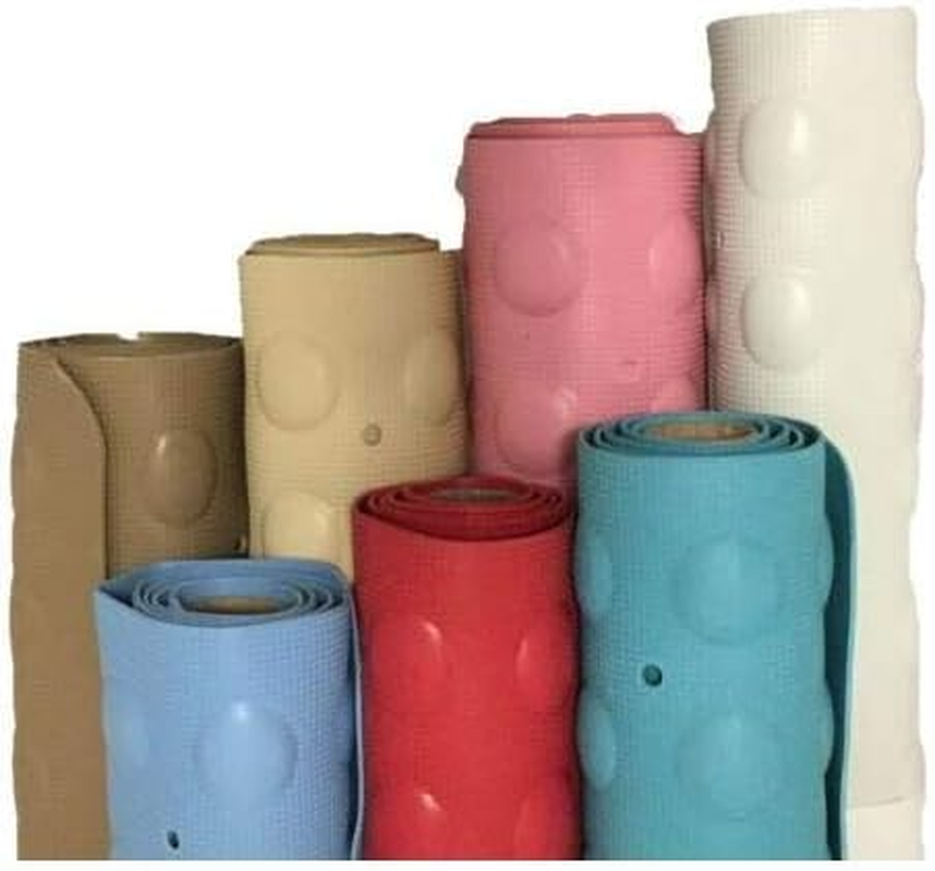 Bath Mat Bathtub Non-Slip anti Mould Rubber Shower and Bath Mat with Drain Holes & Suction Cups 40 X 70 Cm or 54 X 54 Cm Square- White (40X70Cm, Red)