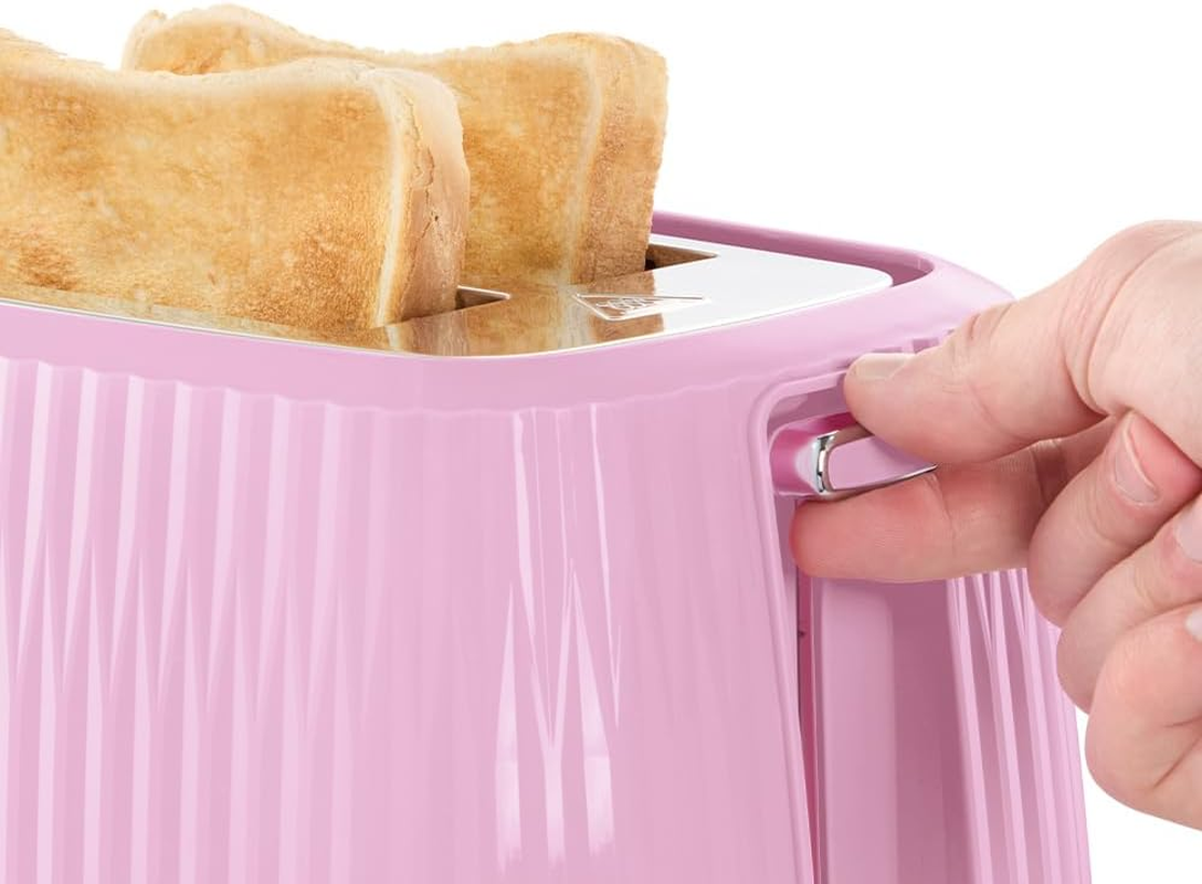 Russell Hobbs 2 Slices (6 Roasting Levels, High Lift Function, Frozen Bread Settings, Heating and Stopping Function, Heating Grate Included, Textured Exterior) Eden Rosa 27372-56 - Green image number 6