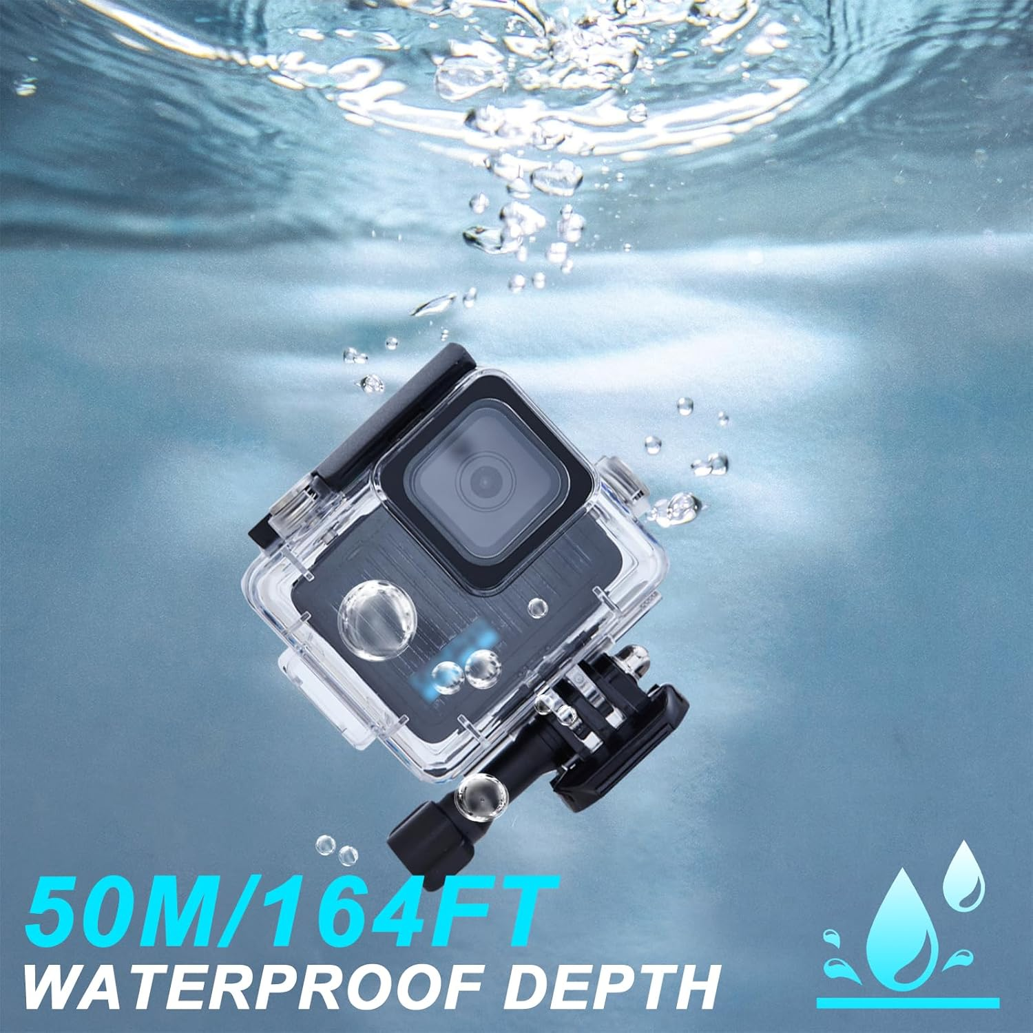 Waterproof Case for Gopro Hero Compact Waterproof Action Camera, Underwater Diving 50M/164FT Protective Housing Shell for Go Pro Hero Compact Action Camera with Bracket Accessories image number 4