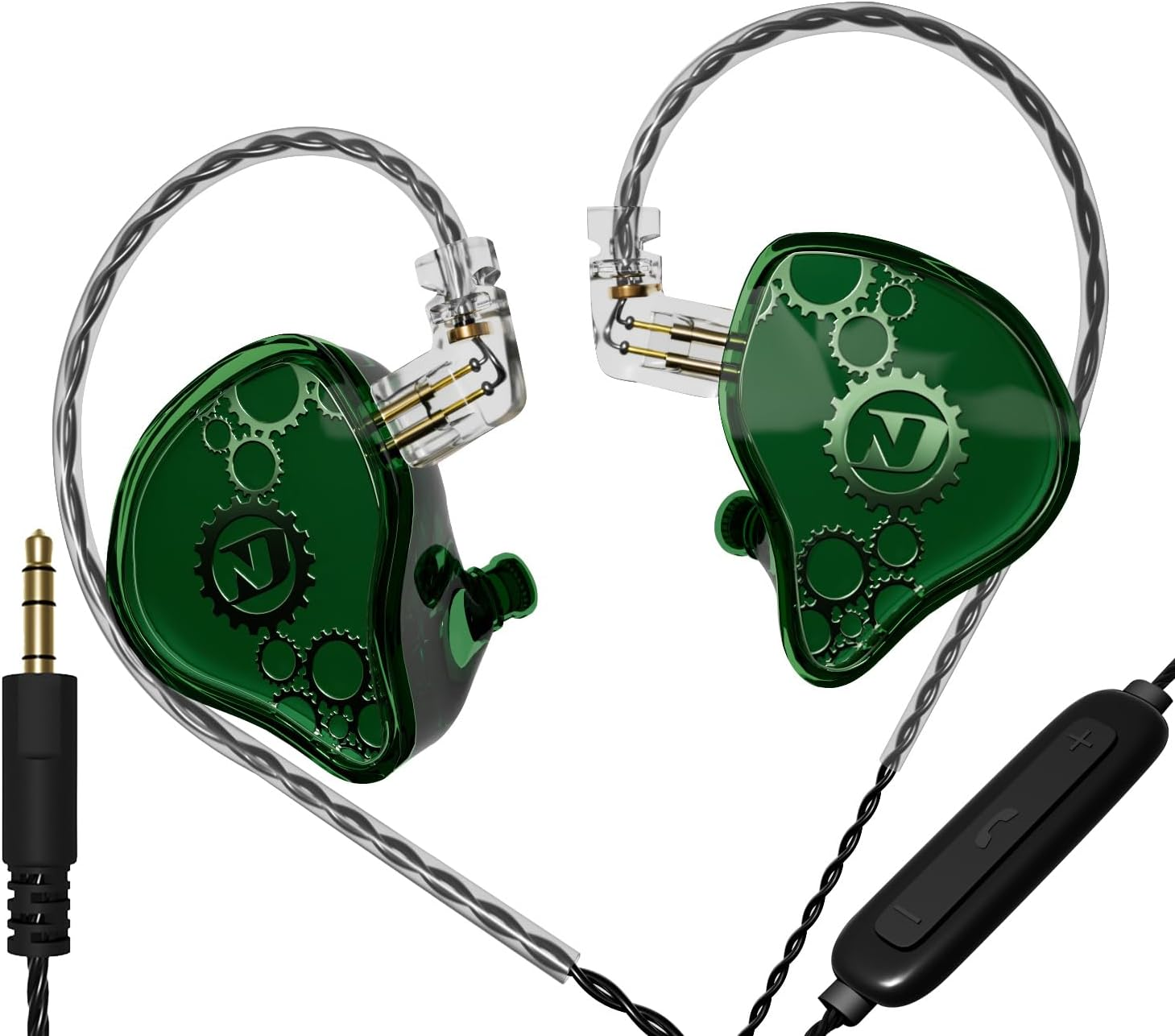 KAMINRUN ND Venus In-Ear Monitor Headphones, 10 Mm Double Magnetic Dynamic Driver IEM Earphones, Hifi Wired Gaming Earbuds, 2 Pin Detachable Cable (With Mic, Blue, 3.5 Mm)