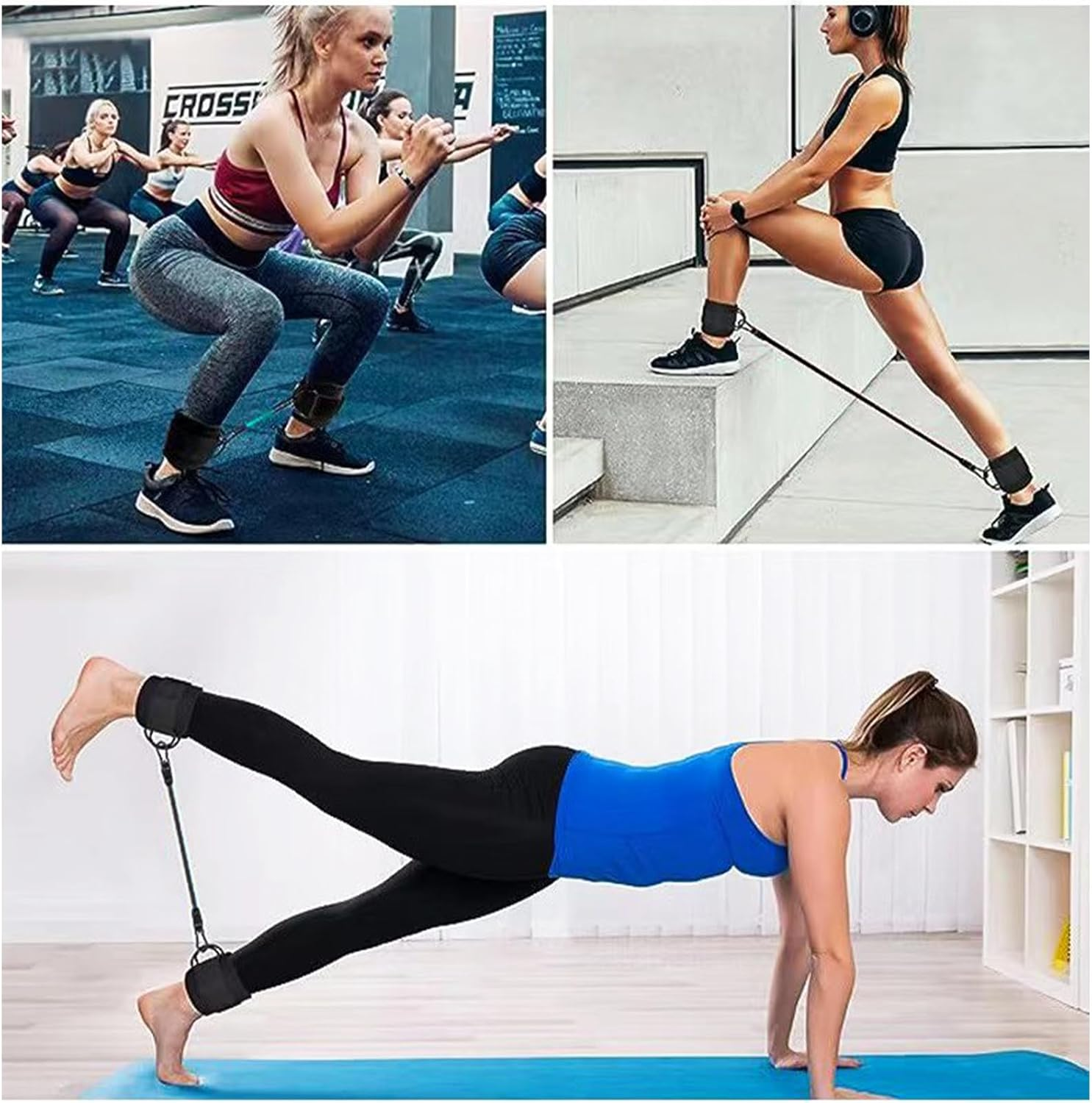 CTOUUGRS Ankle Straps for Cable Machine with Padded Double D-Rings for Kickbacks Glute Workouts Leg Extensions Curls Adjustable Comfort Ankle Cuff for Gym Accessories 2Pcs image number 4