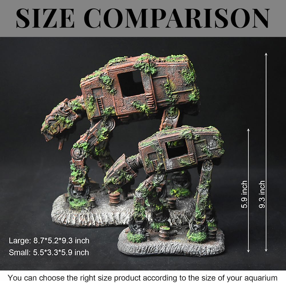 Aquarium Decorations - Star Wars Fish Tank Hidden Cave Accessories for Aquarium and Reptiles in Two Sizes (S)