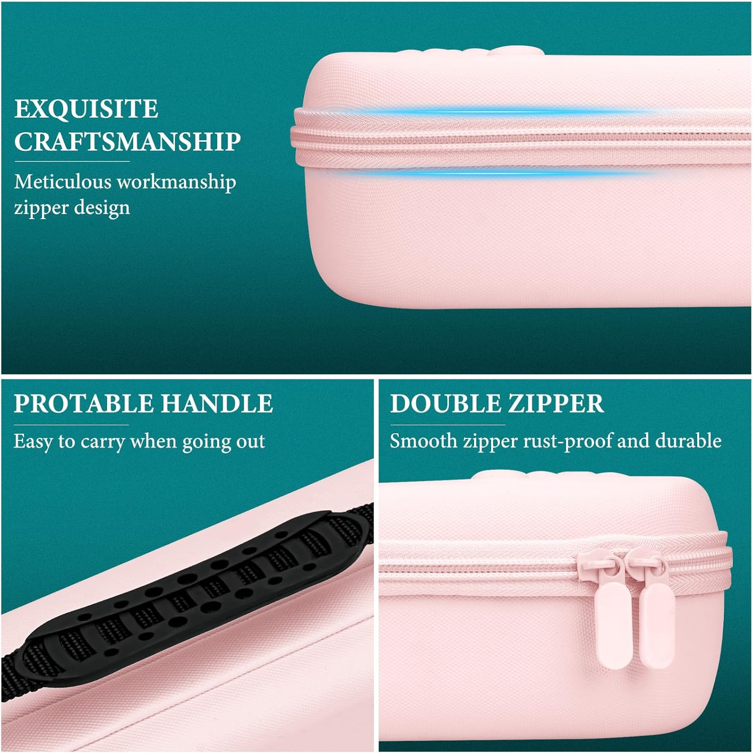 Geekria Hard Storage Case Compatible with Sony Playstation Portal Remote Player, PS5 Portal Remote Player Built-In Stand Design Handheld Carrying Case, Shockproof Protective Travel Bag (Pink) image number 1