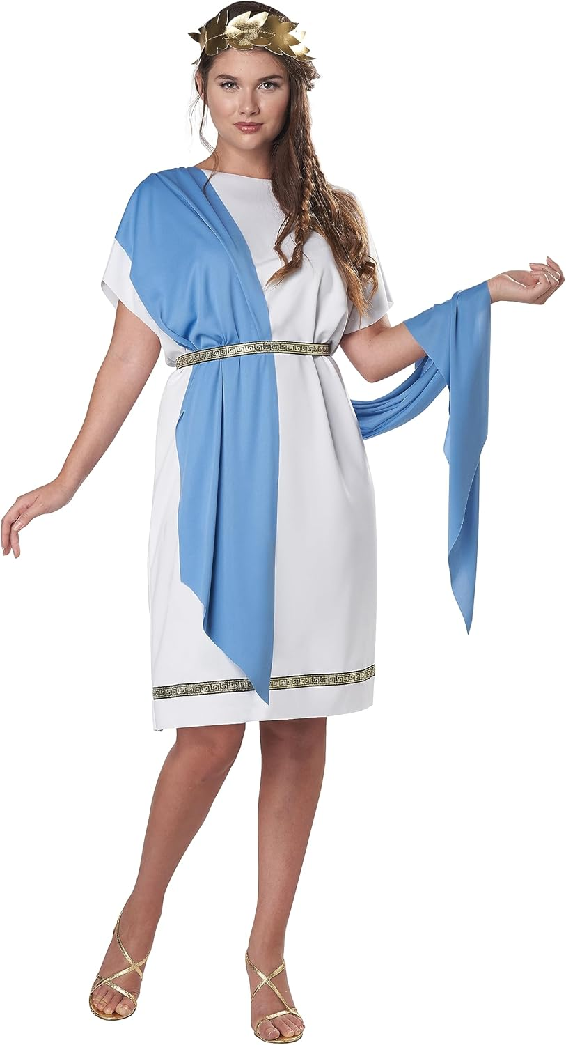 California Unisex Party Toga Greek Roman Halloween Costume, White/Red, Small/Medium image number 4