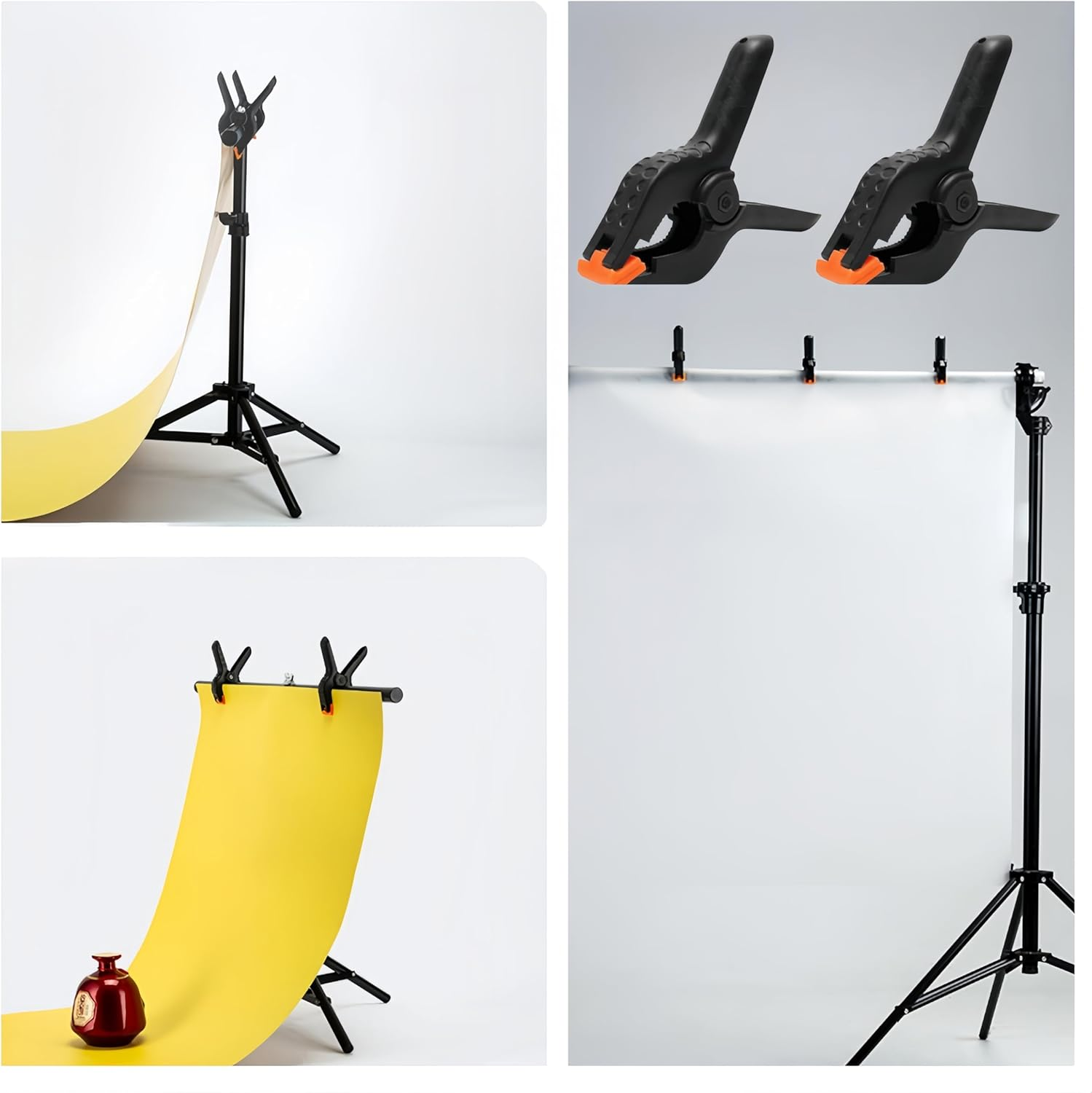 Ai-Oumleef Spring Clamps, 10 Pcs Mini Backdrop Clips, Heavy Duty Nylon Spring Clips, Grip Spring Clips Clamps for DIY Projects, Crafts, Photo Studios, Photo Background(3 Inch) image number 3