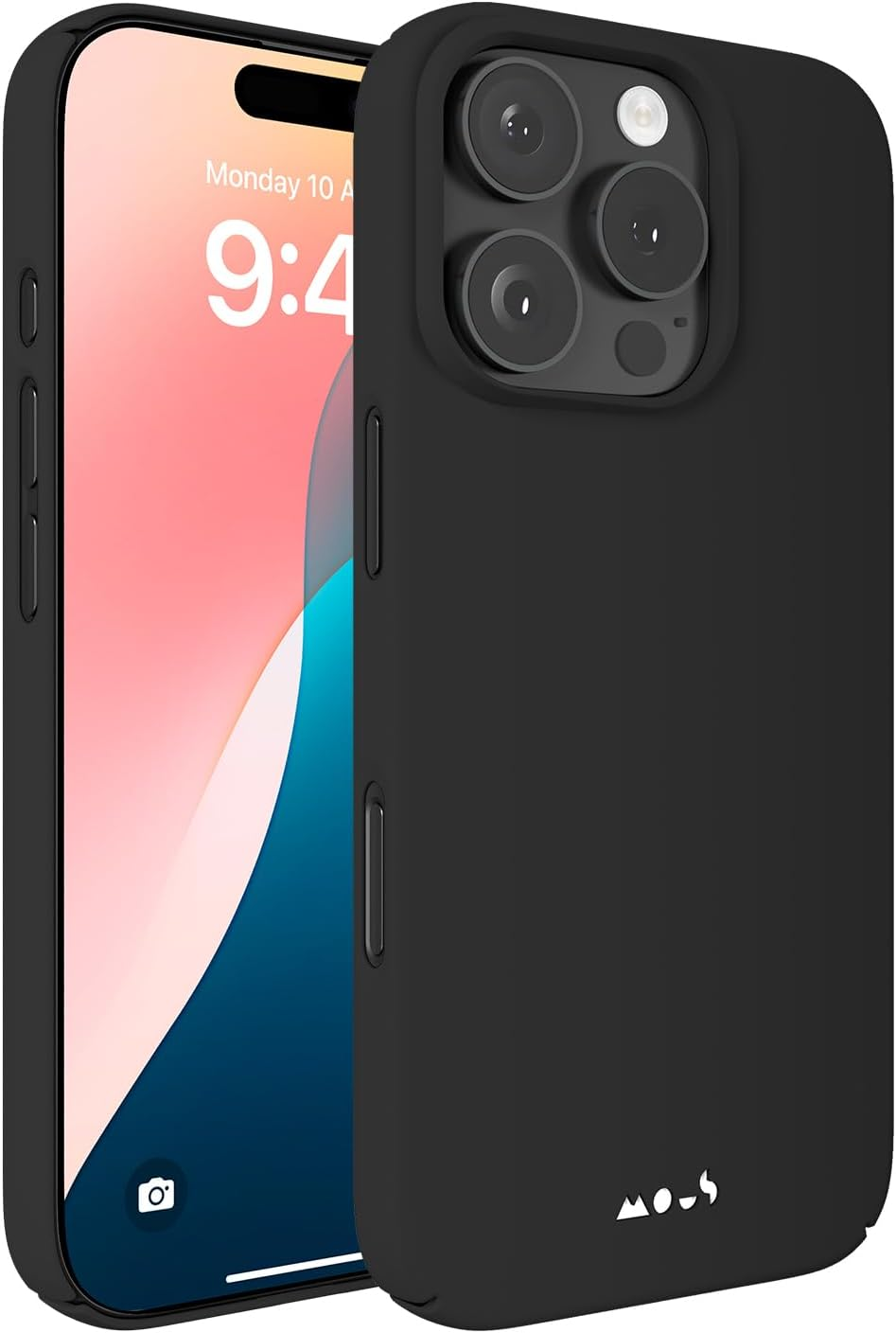 Mous for Iphone 16 Pro Case Slim Magsafe Compatible - Super Thin 2.0 - Magnetic Phone Cover - Black