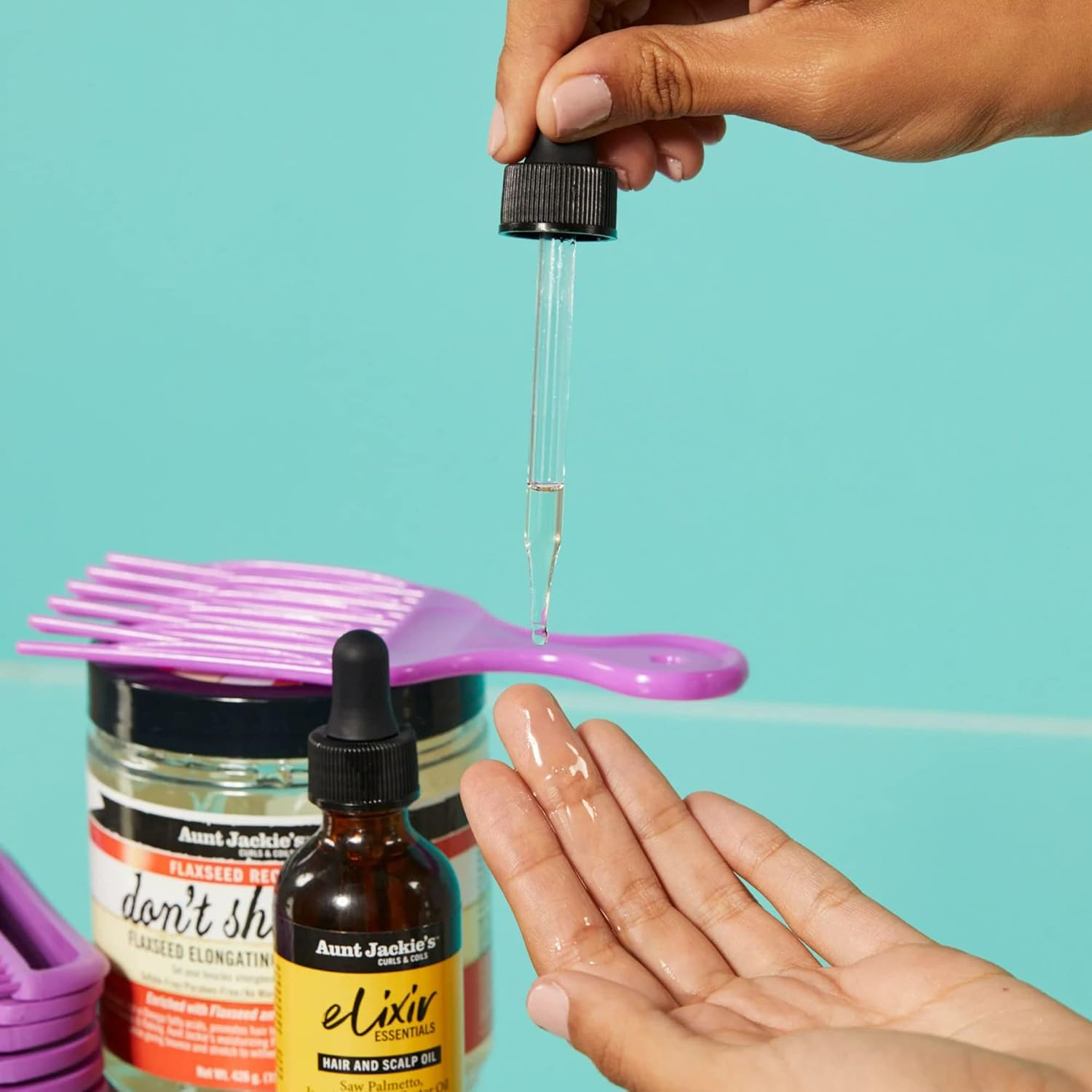 Aunt Jackie'S Elixir Essentials Saw Palmetto & Jamaican Black Castor Hair & Scalp Oil 59Ml(2Oz) image number 2