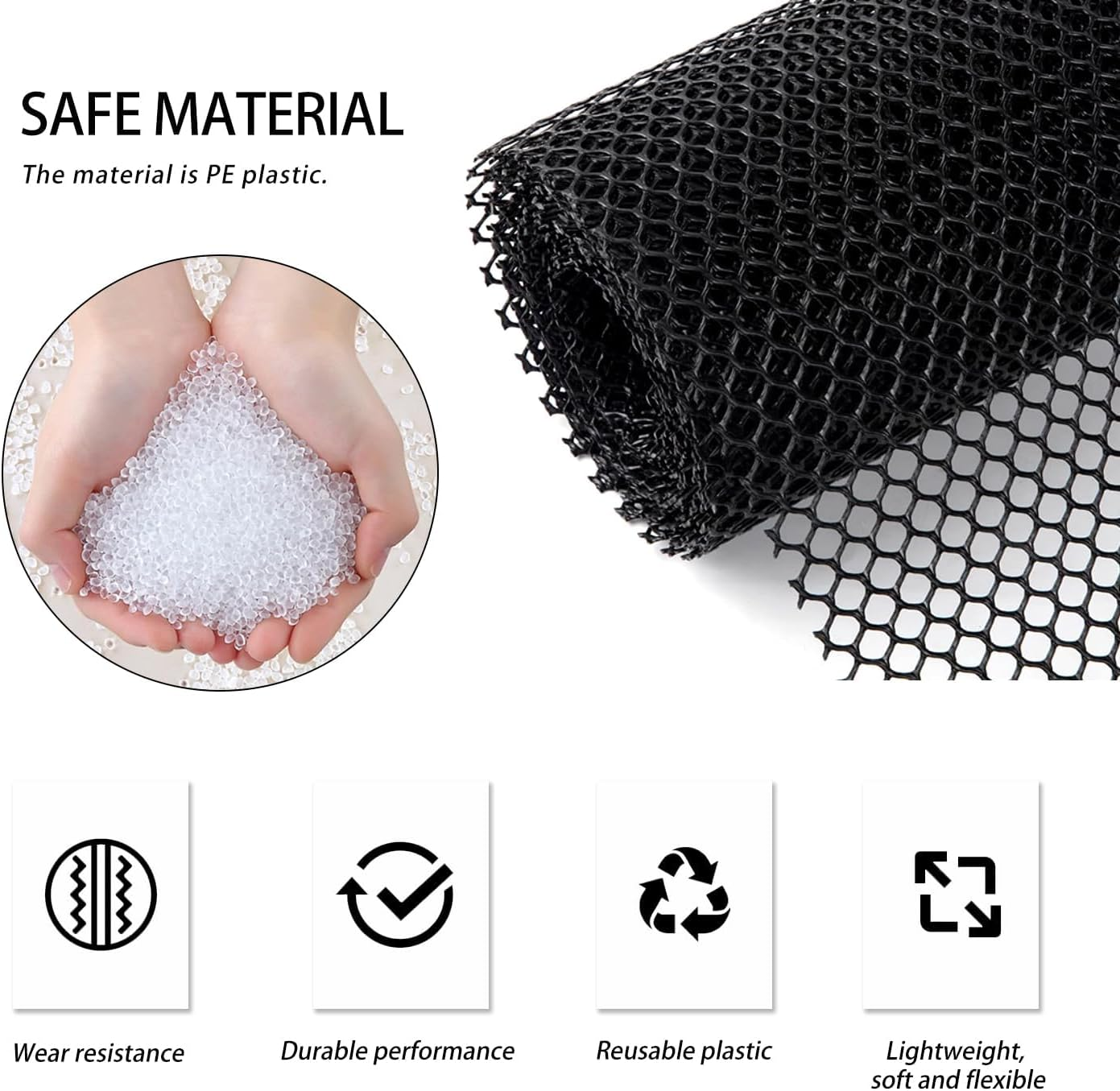 Plastic Wire Mesh Fence- Durable Plastic Chicken Wire Mesh - Ideal for Poultry, Dogs, Rabbit, Snake Barrier & Gardening-40 X 300CM Roll (White) image number 2