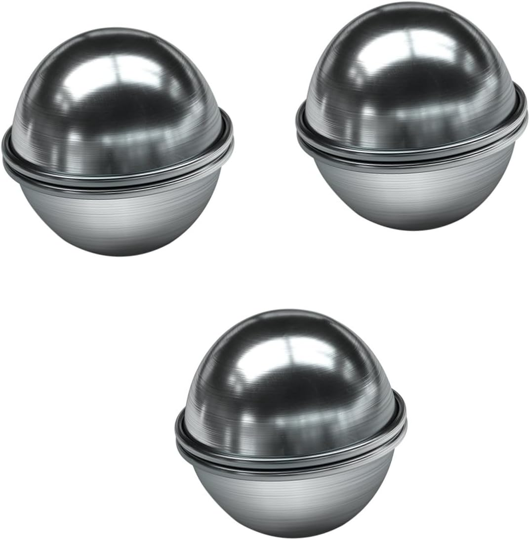 SEWACC 6Pcs Metal Bath Ball Mold for Making Bath Bombs for Soap Making and Reusable Shape Mold image number 2